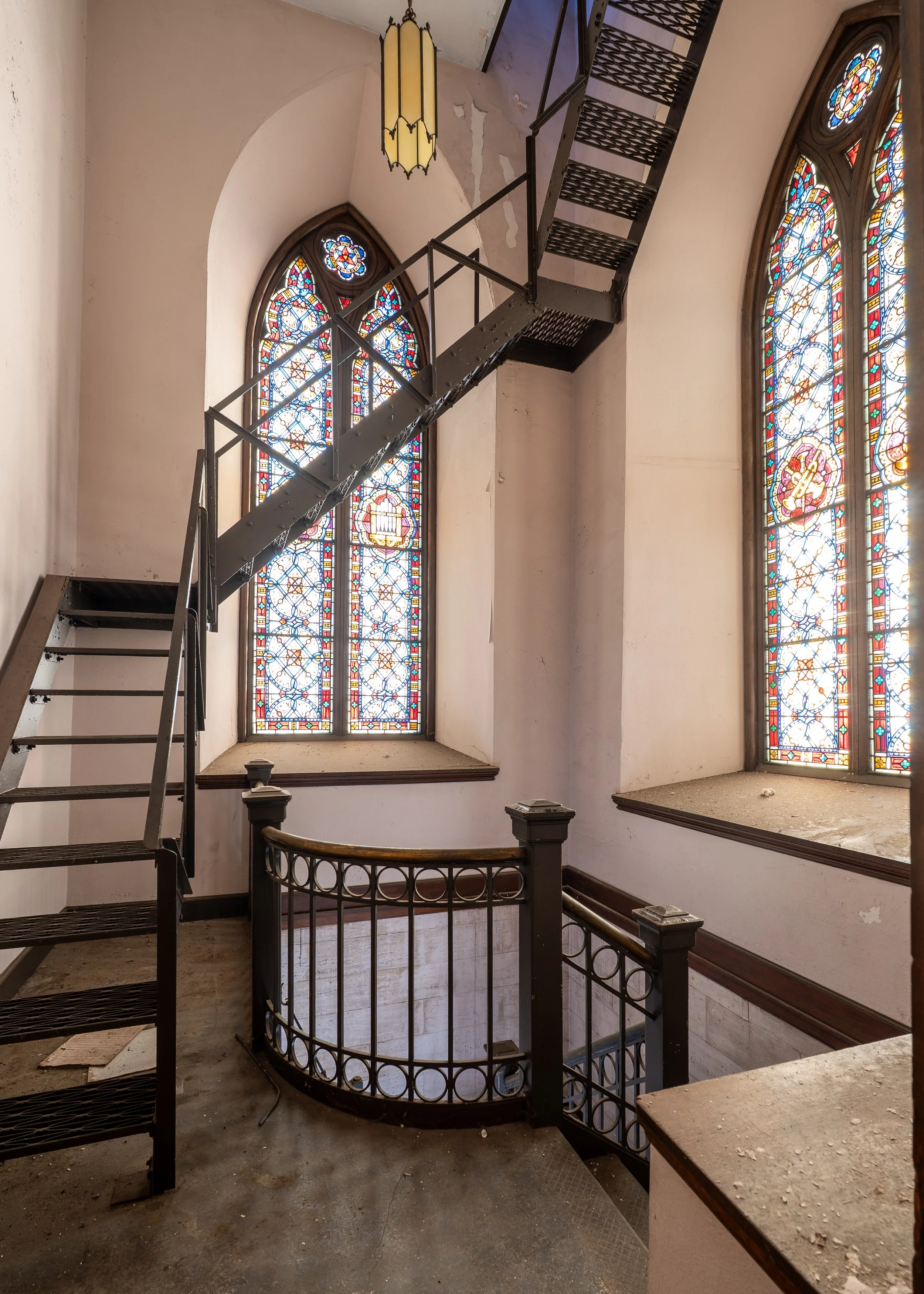 Stained Glass Windows. Abandoned Church, Undisclosed