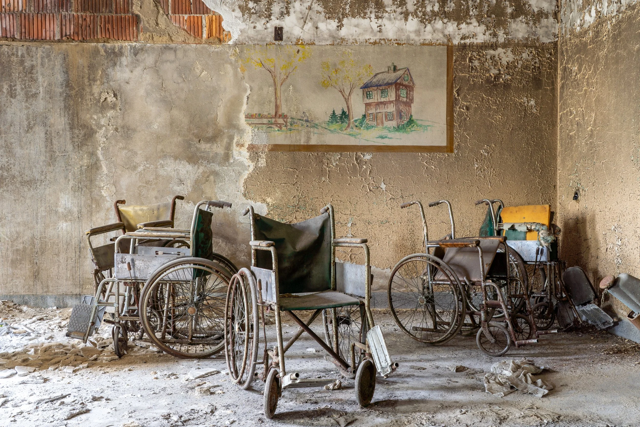 Wheelchairs. Creedmoor State Hospital, NY