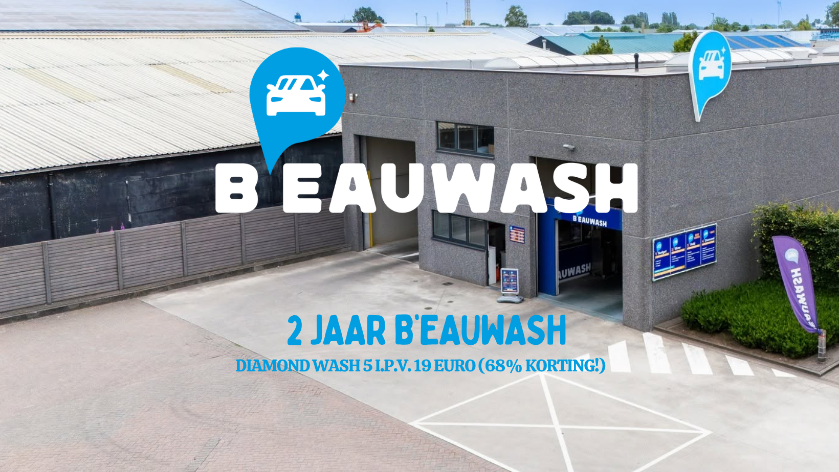 2 jaar B’eauwash Zele: Diamond Wash aan 5 euro en extra voordeel op je waspas