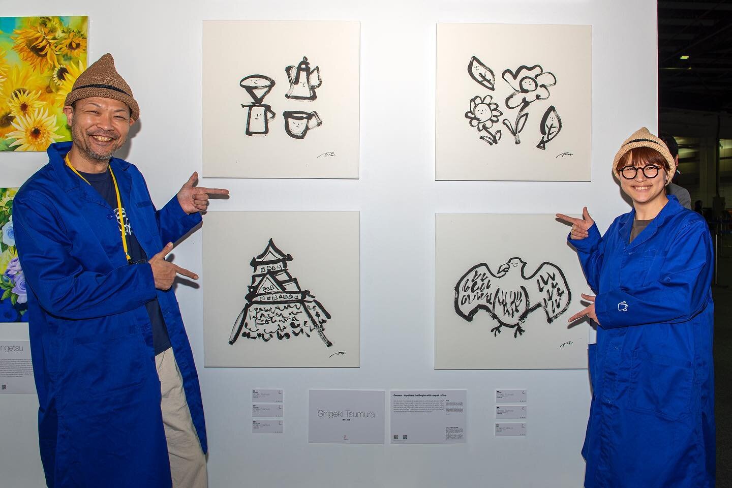 It&rsquo;s good to meet people who find oneness and happiness that begins with a cup of coffee, and who wear &ldquo;tongari&rdquo; hat and gardening coat.

Shigeki Tsumura with his work at @japantide @worldartdubai last month.