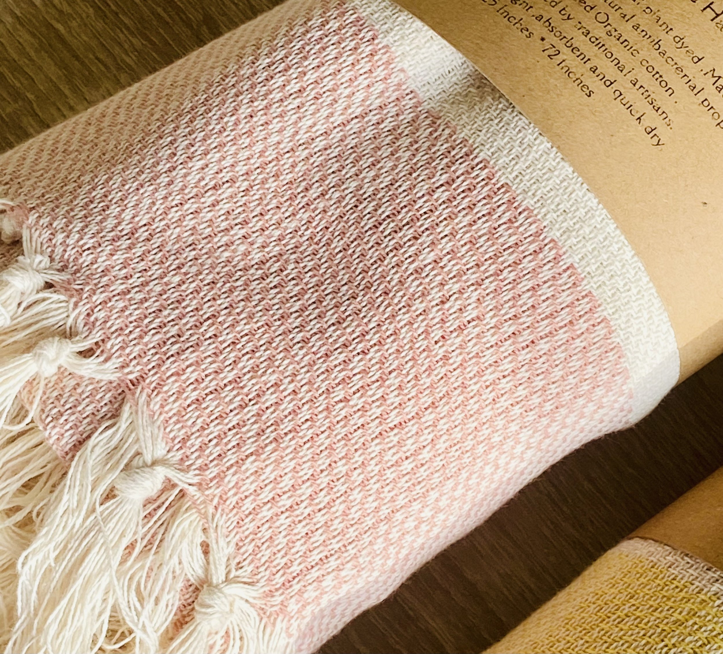 Madder root naturally dyed bath towel