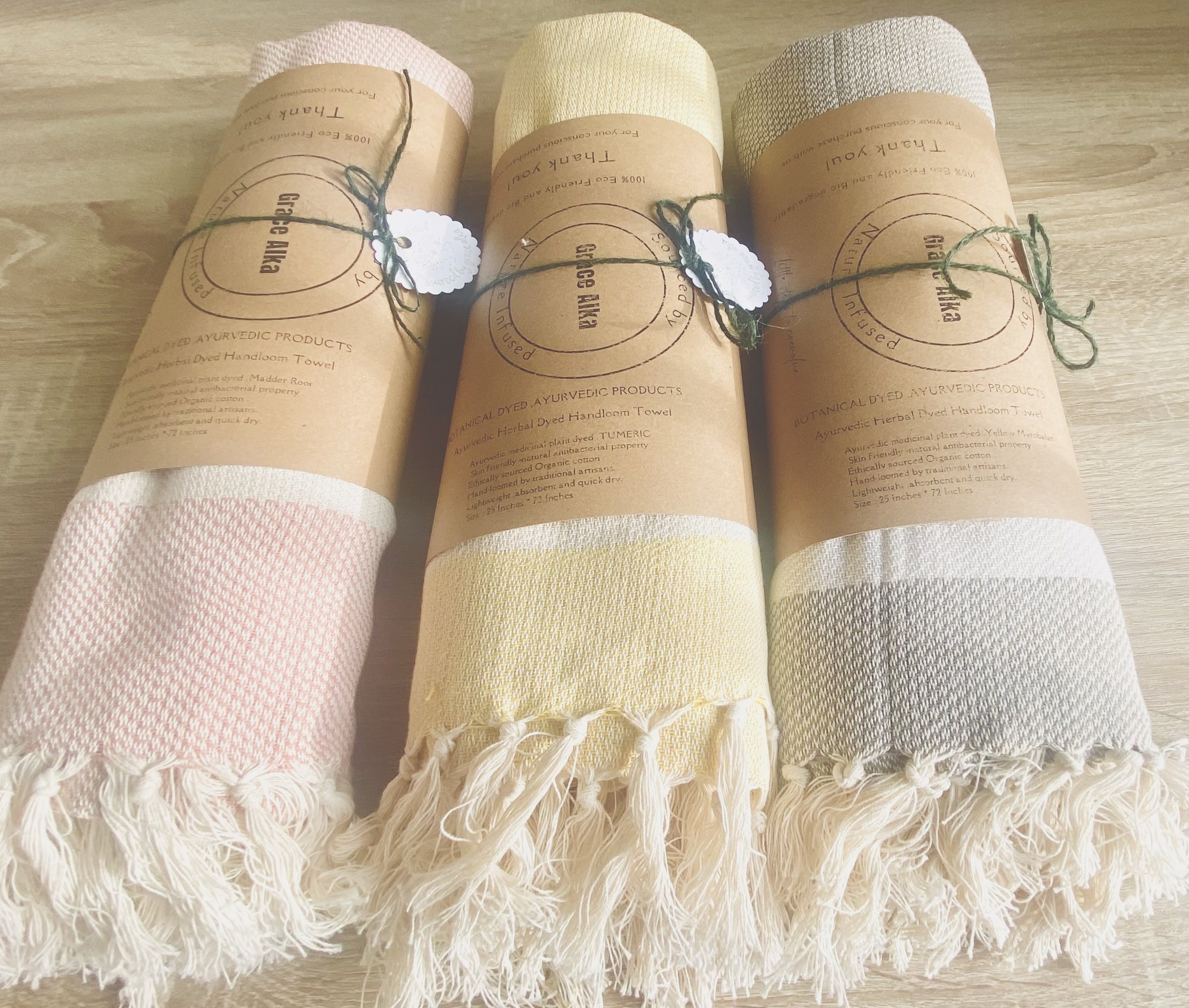 Herbal dyed towel set