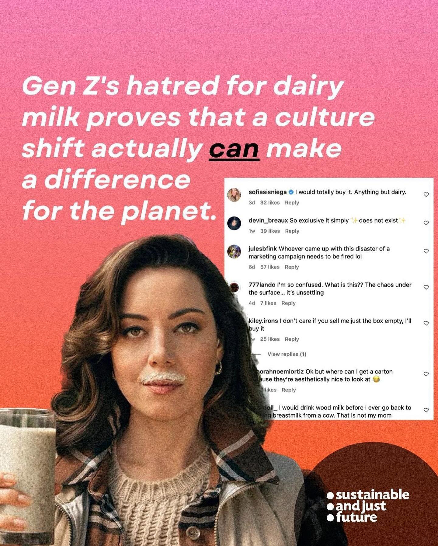 keep swiping for a deep-fried meme

if you didn&rsquo;t see Aubrey Plaza&lsquo;s ad for the dairy industry, it was like this whole joke about a new milk made out of wood and then she was like, &ldquo;just kidding, only real milk is real&rdquo;. dunno