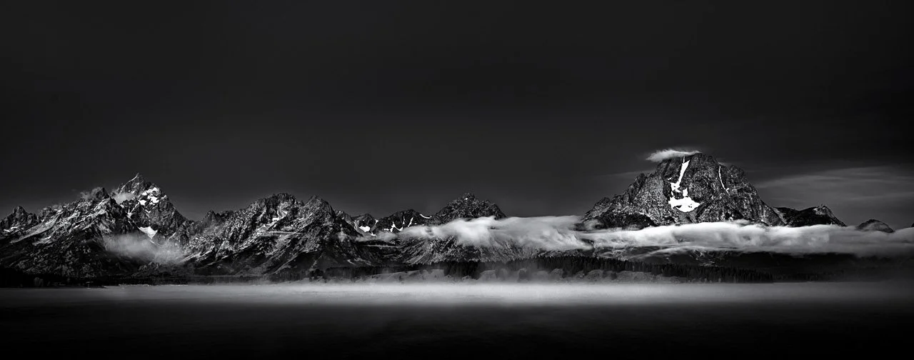 "Early Light on Mt. Moran "

Pre dawn at Jackson Lake highlights the Teton Range, Grand Tetons National Park