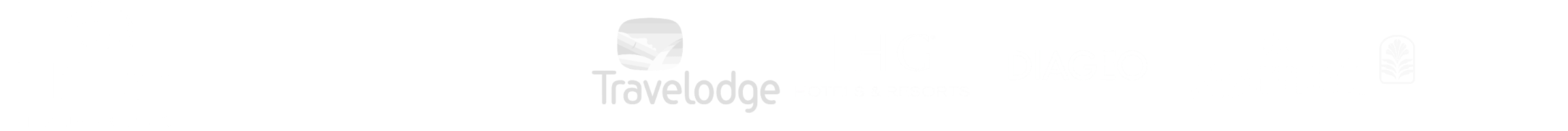 Customer logos including Hilton, IHG, Marriott, Travelodge and Diageo