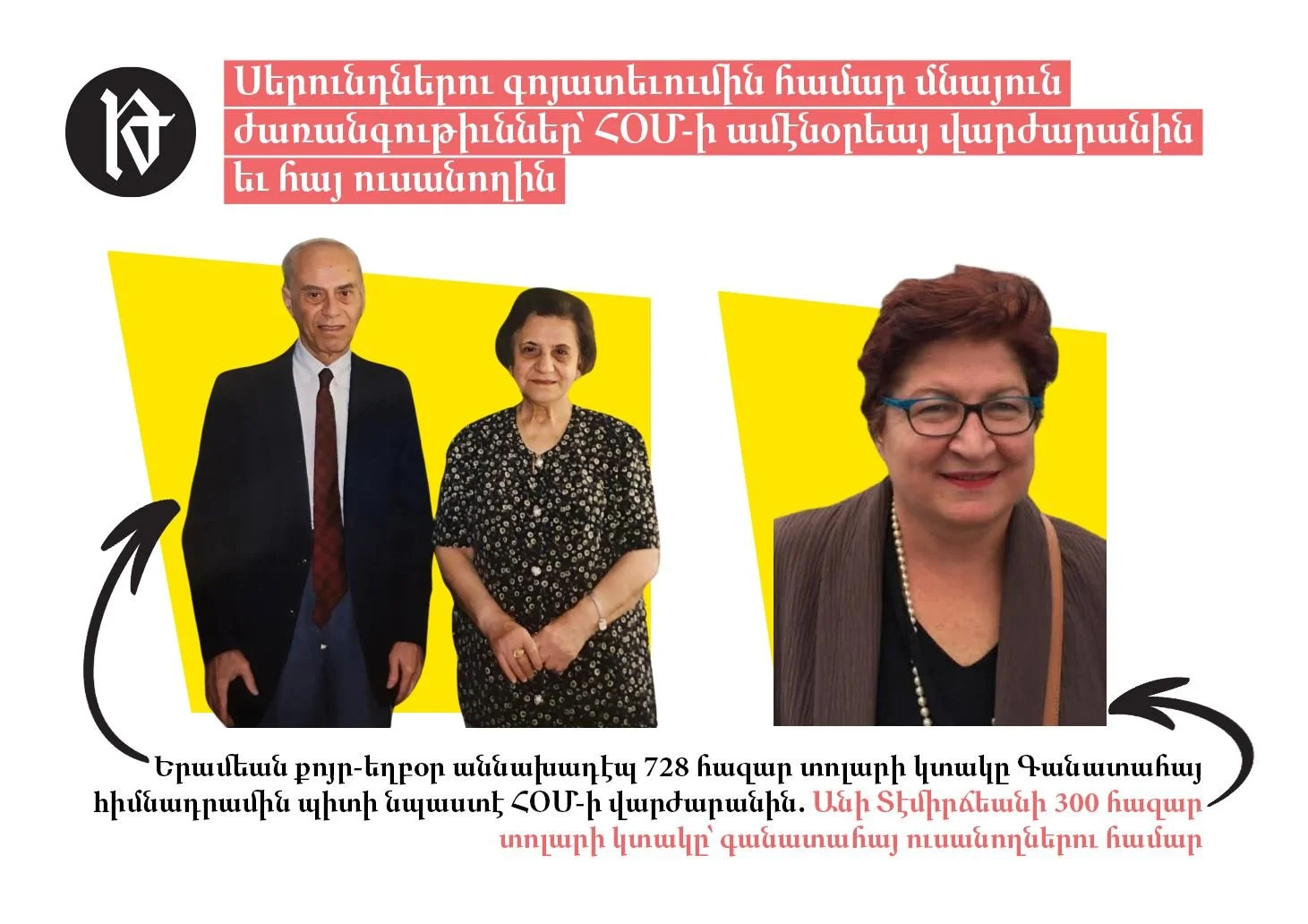 Սերունդներու գոյատեւումին համար մնայուն ժառանգութիւններ՝ ՀՕՄ-ի ամէնօրեայ վարժարանին եւ հայ ուսանողին