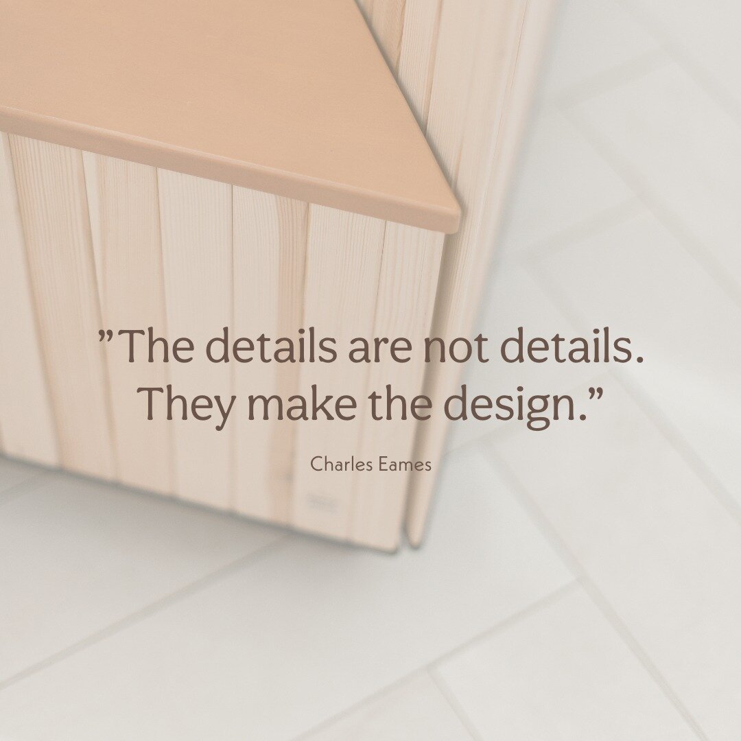 Varje detalj spelar roll - de &auml;r inte bara sm&aring; inslag, de utg&ouml;r sj&auml;lva k&auml;rnan i designen. ✨🔍 Ett av v&aring;ra favoritcitat av Charles Eames, det &auml;r i detaljerna som magin verkligen sker! 

#designquotes #furnituredesi