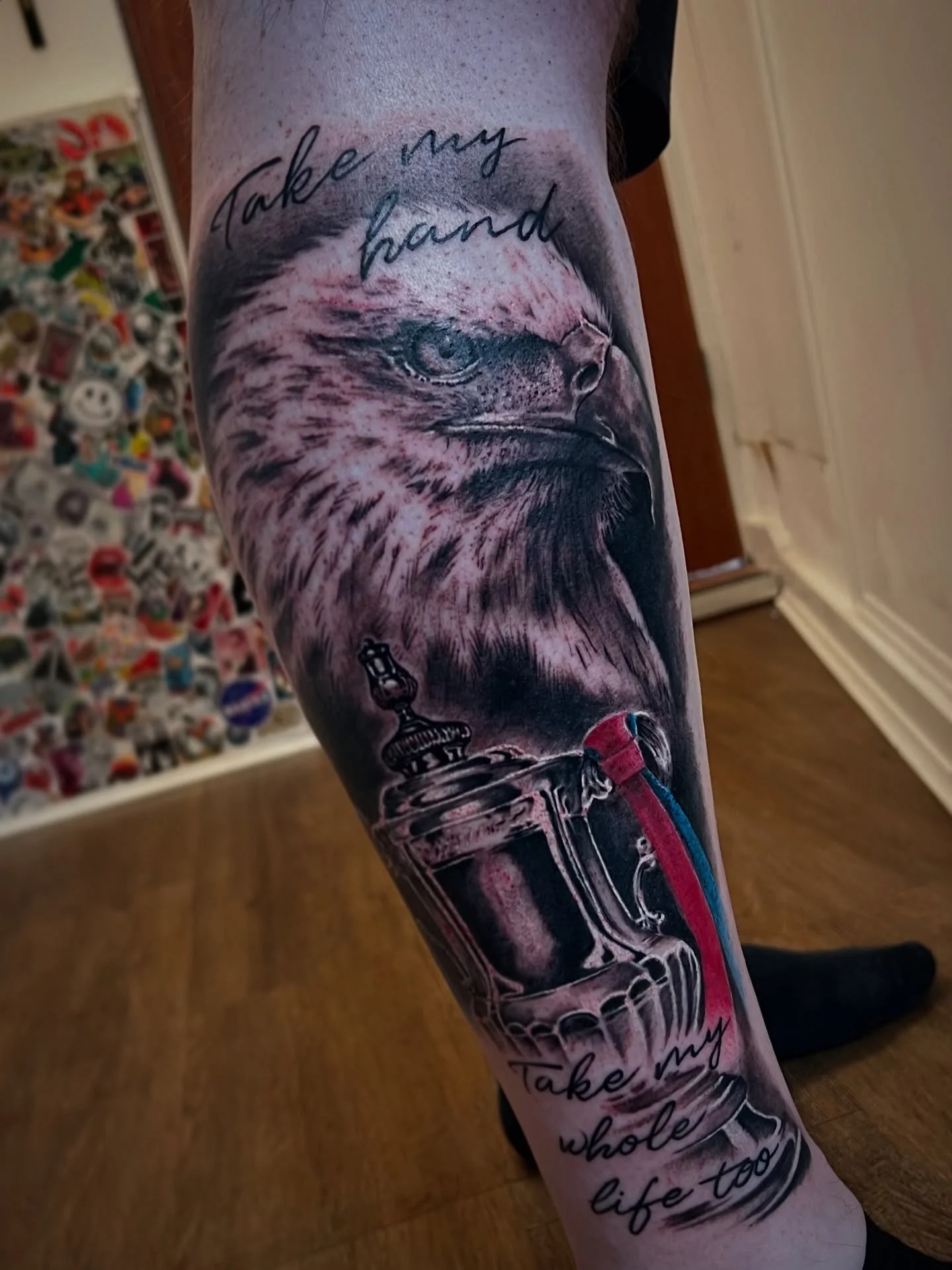 Check out this Crystal Palace tattoo done by @jakeaquilinatattoo 

‼️BOOKINGS AVAILABLE‼️
If you&rsquo;d like to get something done then get in touch and we&rsquo;ll make it happen
📱📧📞👊

@eyeforink 
 👁4️⃣💧 

@cpfc @cpfc_supporters 

#cpfc #facu