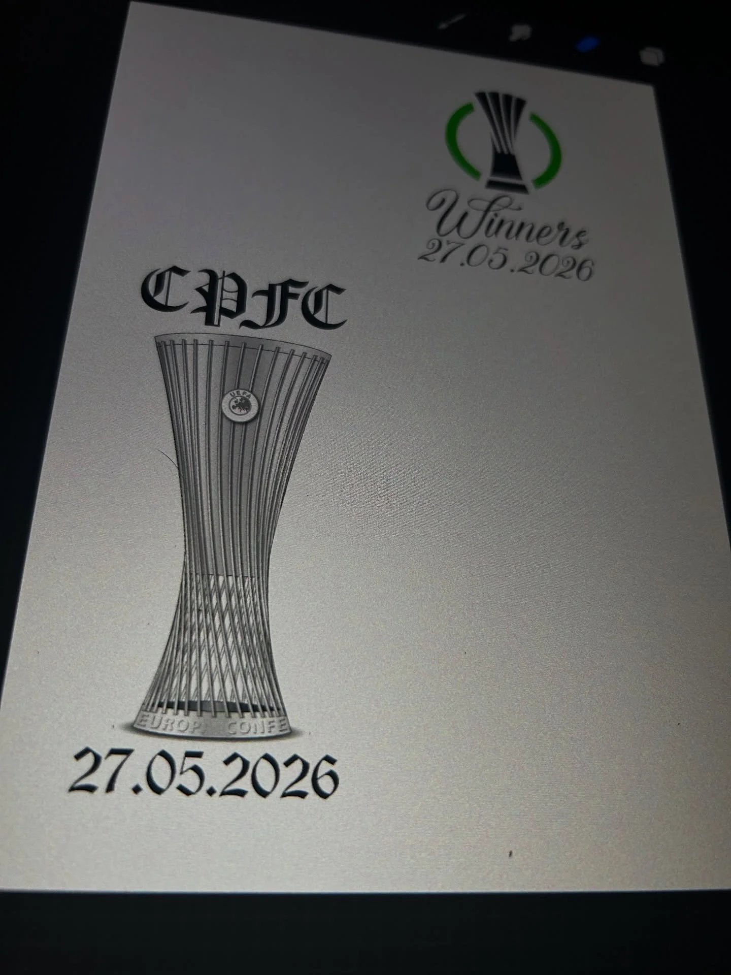 Here&rsquo;s a couple of quick ideas for those who want to commemorate @cpfc winning the Europa conference league final.  Obviously we can make alternative designs for you, different lettering, font styles, include the palace logo etc etc. if you&rsq
