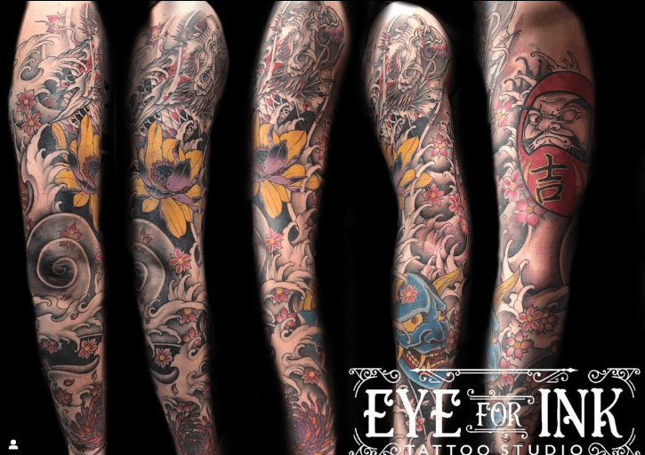  Colour Japanese sleeve, London, south Croydon, colourful tattoos, dragon tattoo  #blackandgrey #londontattooers #art #london #customtattoo #tattooart #custom #tattoo #ink #tattooer #london #tattoo #tattoos #londontattoo, south croydon, eye for ink t