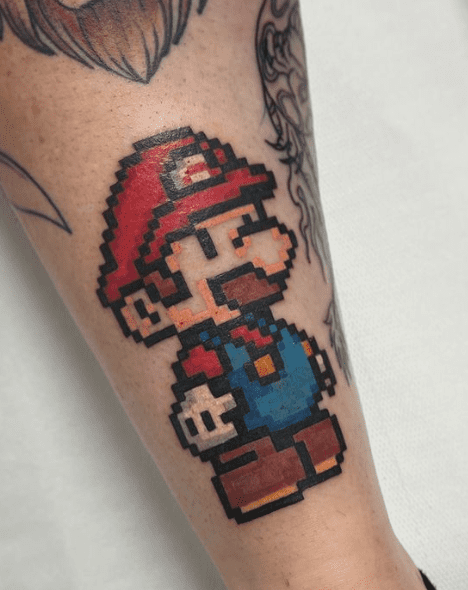  Pixel Mario tattoo, Mario tattoo, pixel tattoo, 8 bit tattoo,  #londontattooers #art #london #customtattoo #tattooart #custom #tattoo #ink #tattooer #london #tattoo #tattoos #londontattoo, south croydon, eye for ink tattoo,  