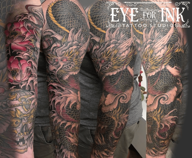  dragon tattoo,dragon tattoo’s, sleeve tattoos,  #blackandgrey #londontattooers #art #london #customtattoo #tattooart #custom #tattoo #ink #tattooer #london #tattoo #tattoos #londontattoo, south croydon, eye for ink tattoo,  