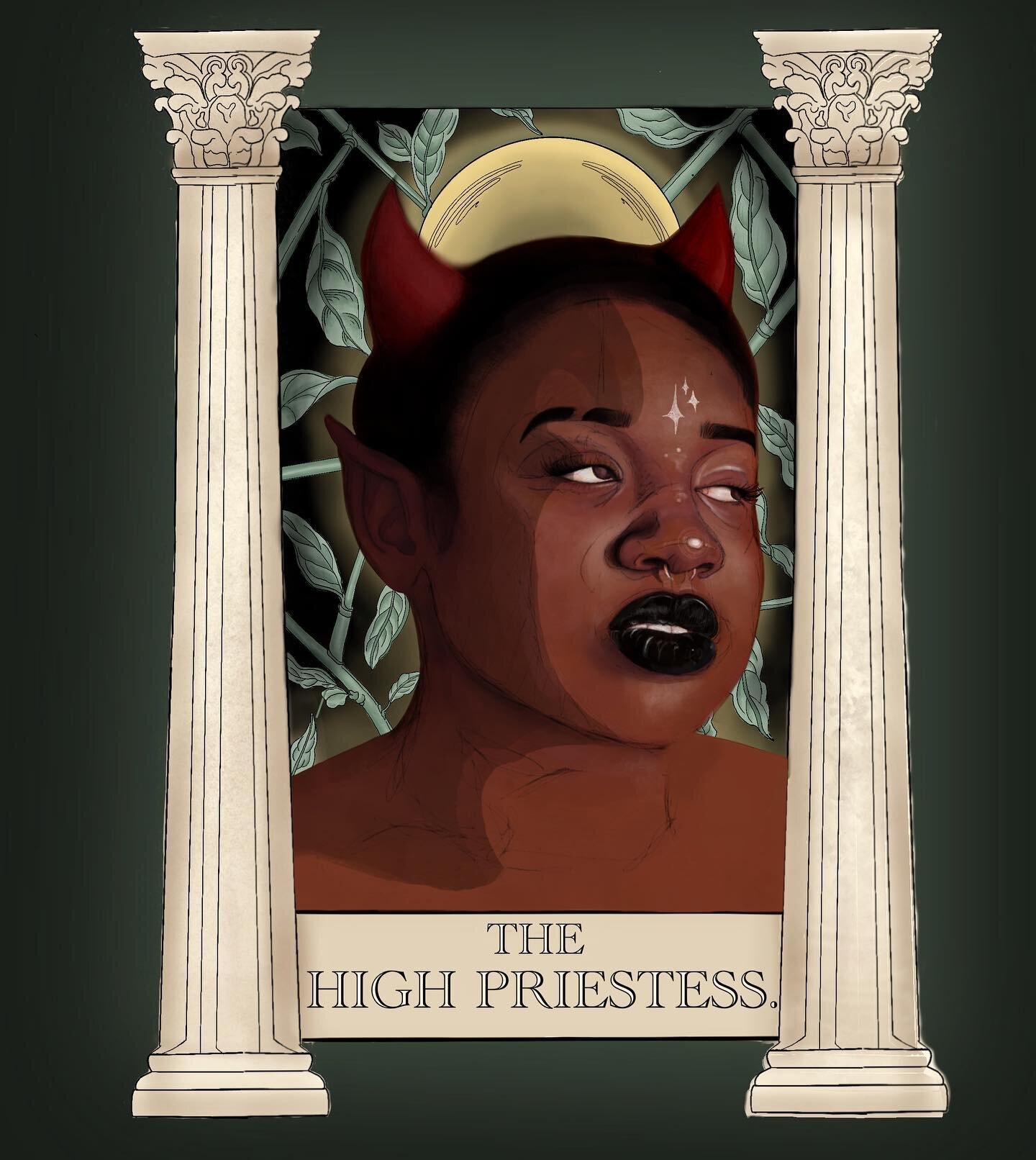 The High Priestess 
🍃
🍃
🍃
🍃
🍃
#art #tarot #thehighpriestess #tarotcard #painting #digitalart #artist #procreate #tattooideas