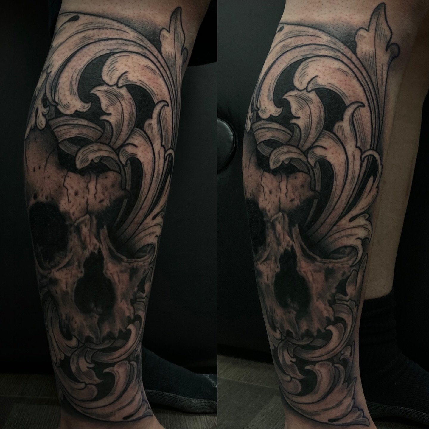 💀🗡️ DM TO BOOK #tattoo #tattooartist #tattooart #philly #philadelphia #pa #enjoy #filigree #acanthus #blackandgreytattoo #blackandgray #skulltattoo #skull #орск #москва #россия #украина #татумастер #explorepage #legtattoo  #art #pokes #lines
