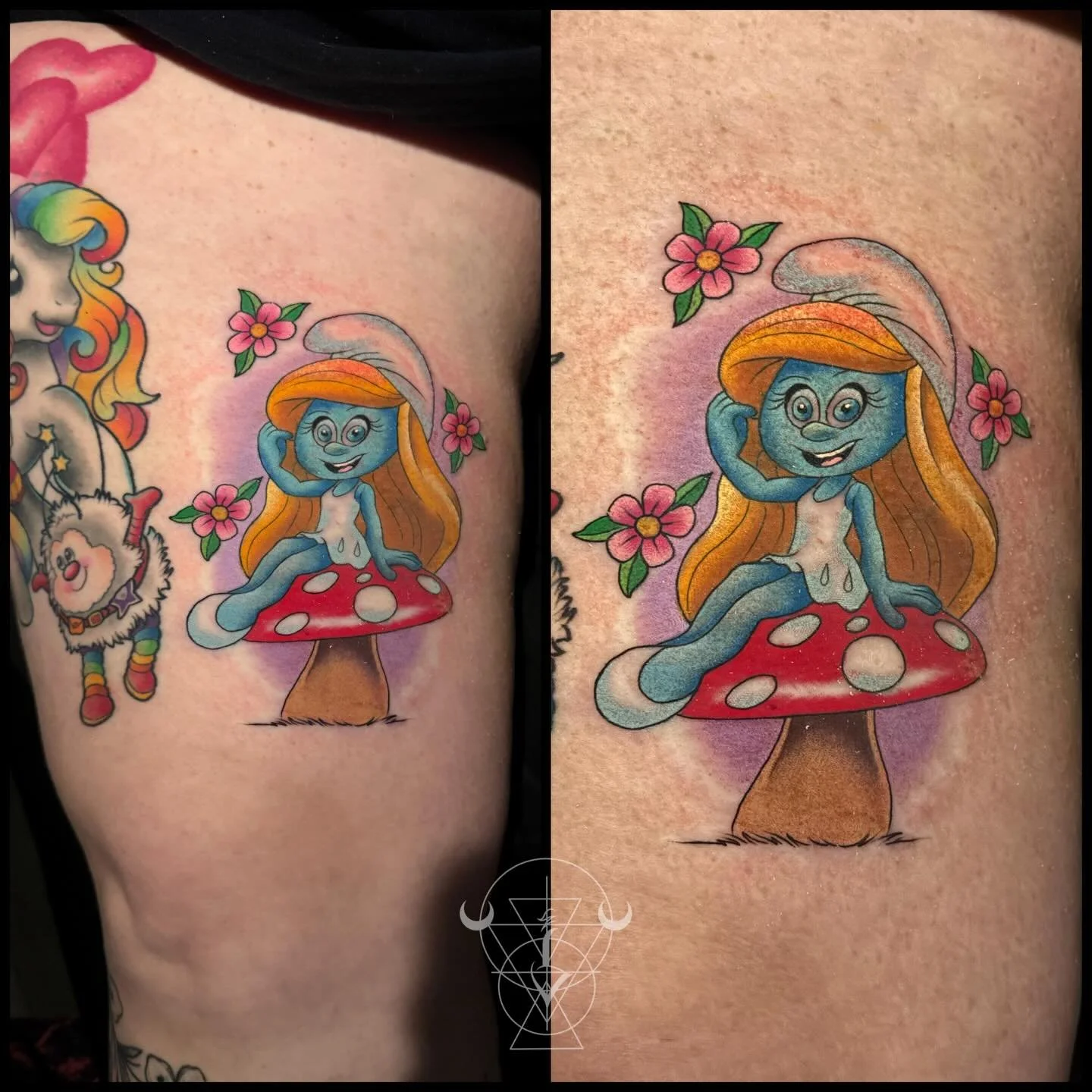 Smurfette is adorable as all hell! Thanks so much Alicia for getting the coolest pieces! 

#tattoo #smurfette #colortattoo #buckscounty #kestrelcollective