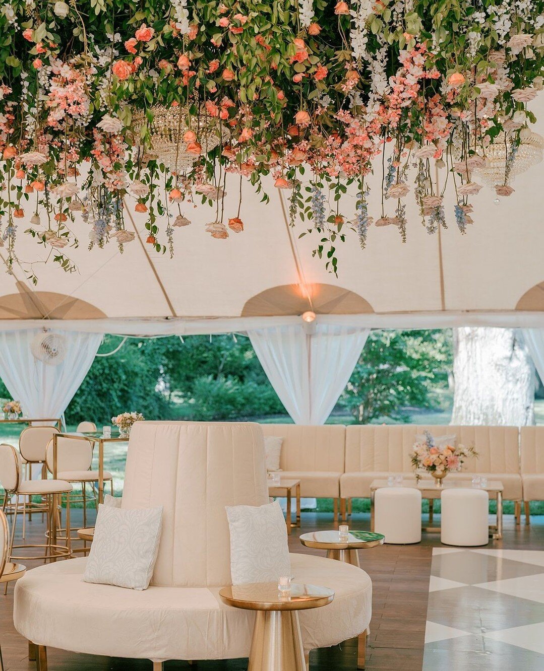 There's not a single detail from Stacey and Jon's private residence wedding that we don't love. Today, we're admiring the design inside the custom tent where their magical backyard reception took place.⁠
⁠
Venue: Private Residence⁠
Event Planning &am