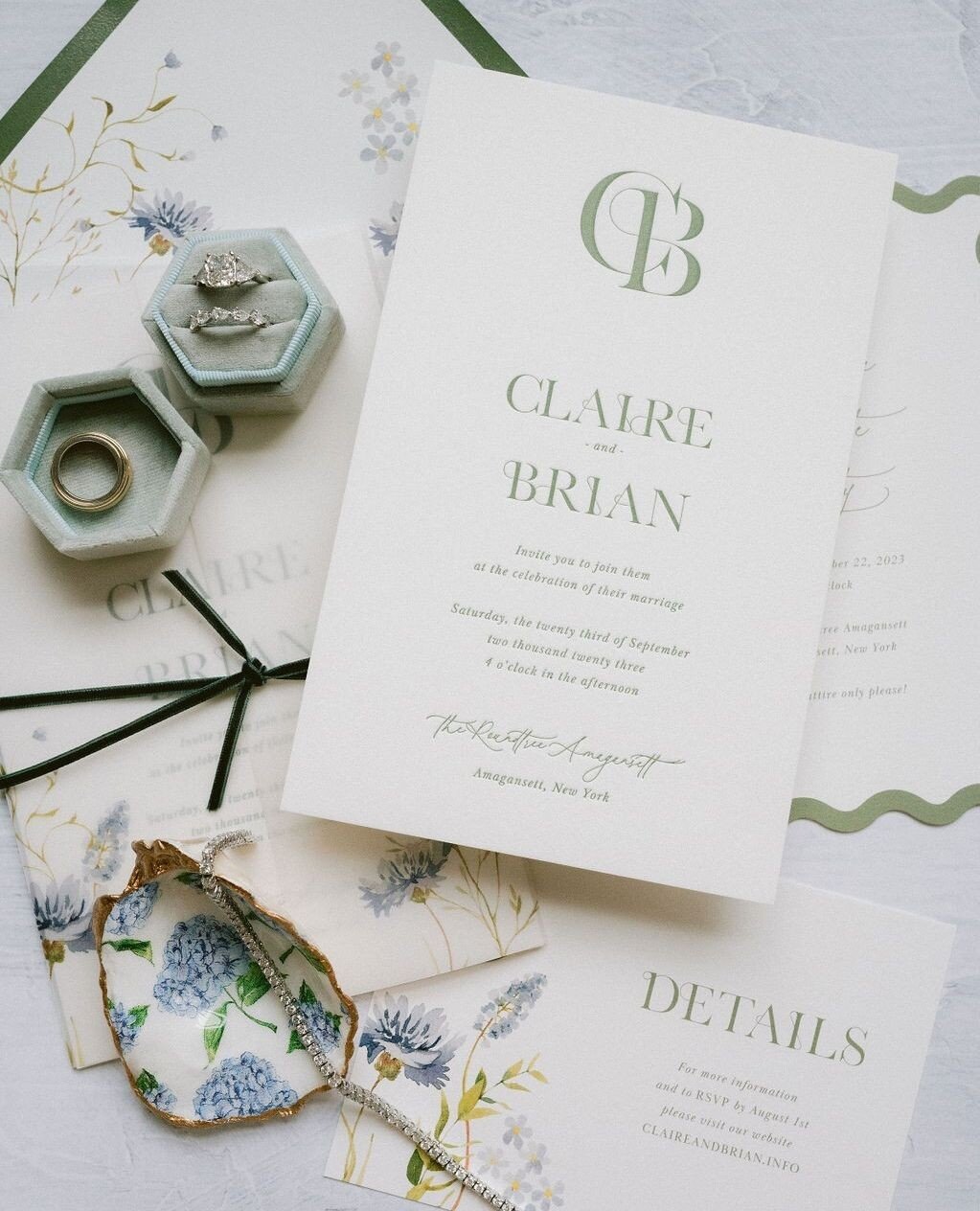 A variety of custom bespoke invitation suites, all crafted to our couple&rsquo;s wedding day visions. Designing invites that set the tone for your day is our speciality, and something we love doing ✨