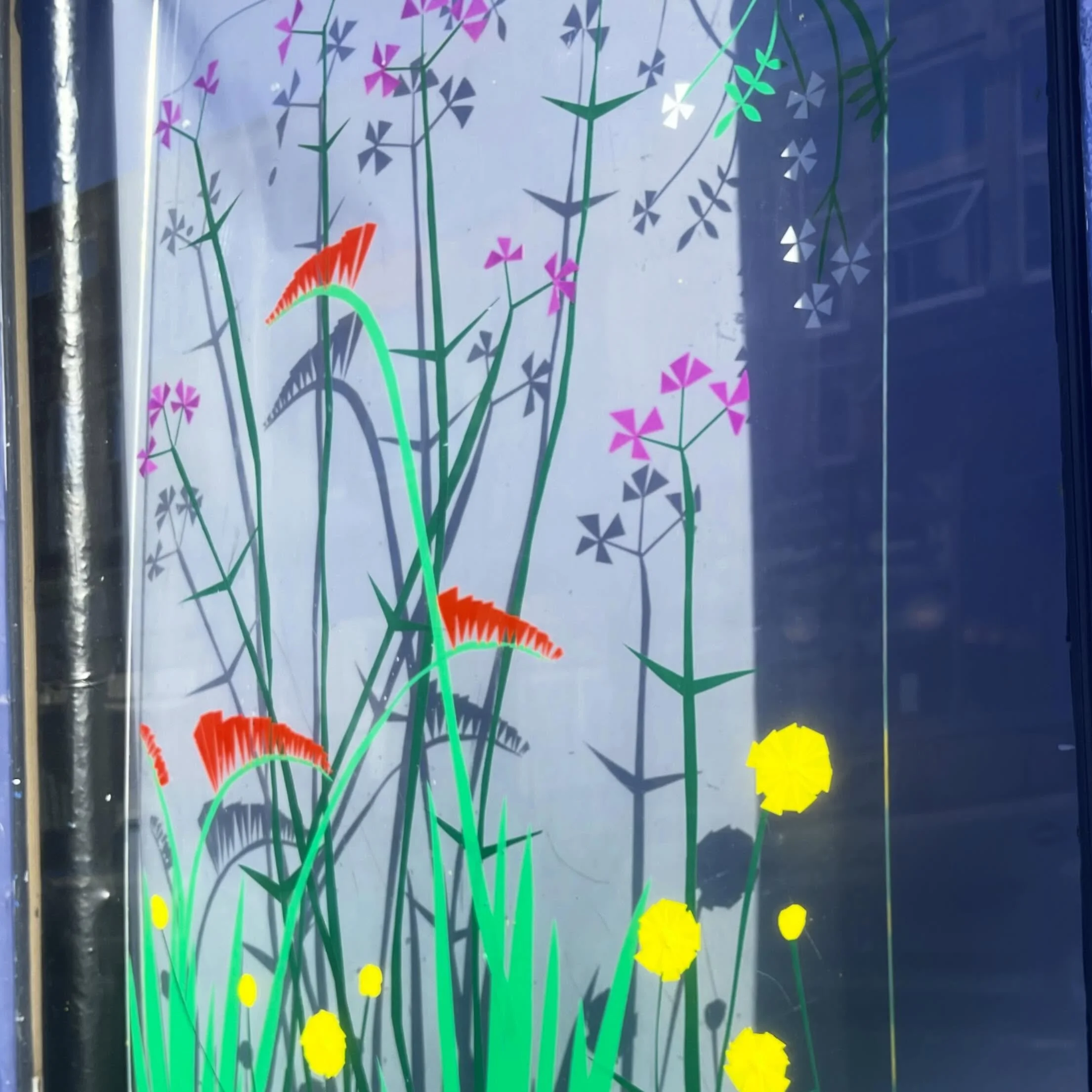 I played with some sticky vinyl from @scrapstorebrist on a piece of acrylic and stuck it in the shop window - best thing about it is the beautiful shadows - light and shadow are so fleetingly beautiful 😍