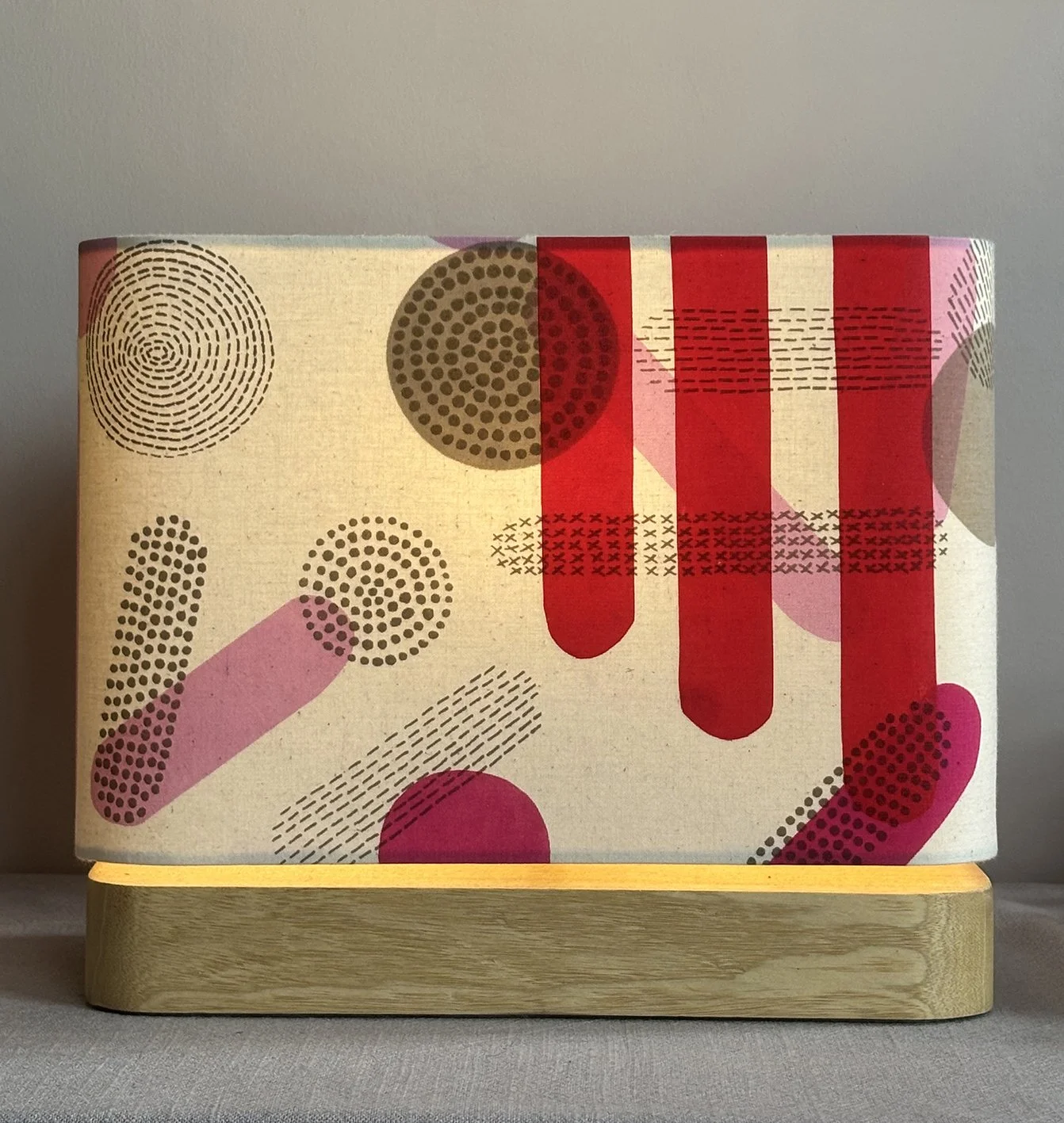 Pink and Grey Table Lamp