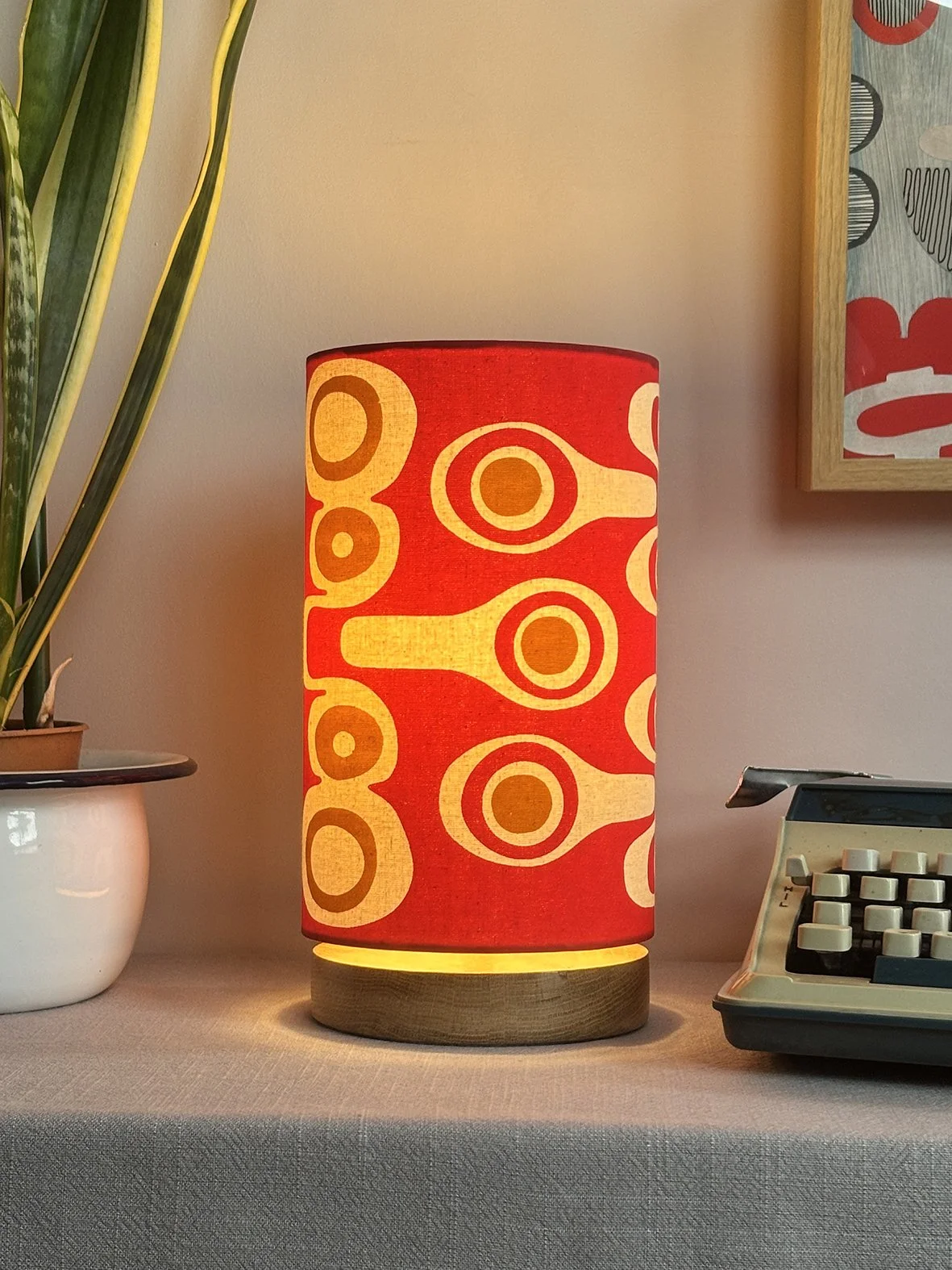 Red and Yellow Table Lamp