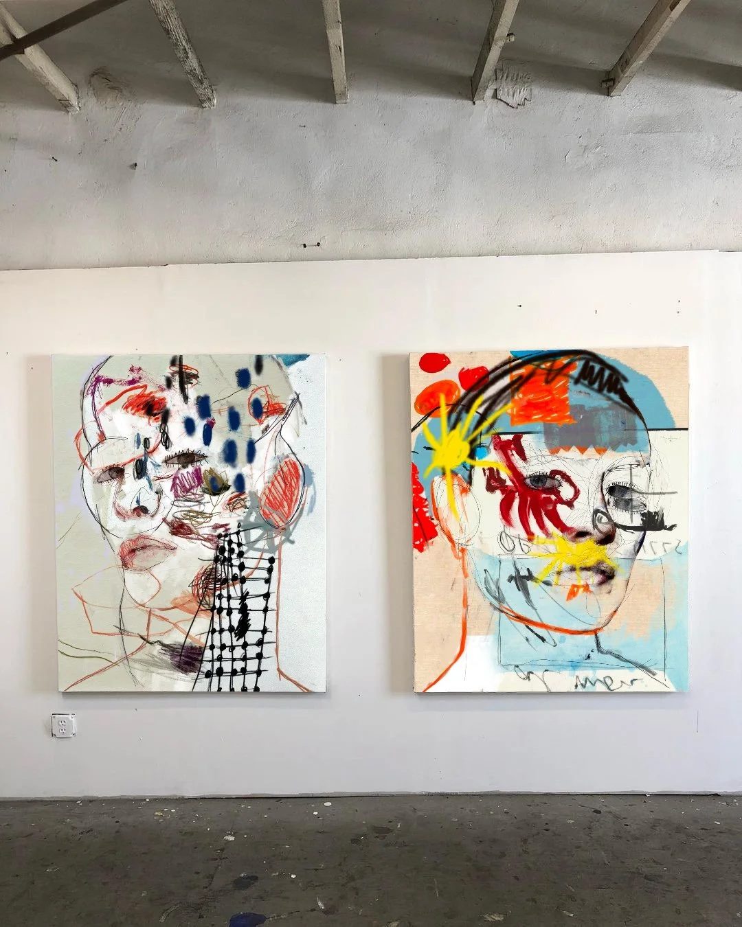 portrait paintings set in a gallery space by jason balducci artist contemporary artworks for sale