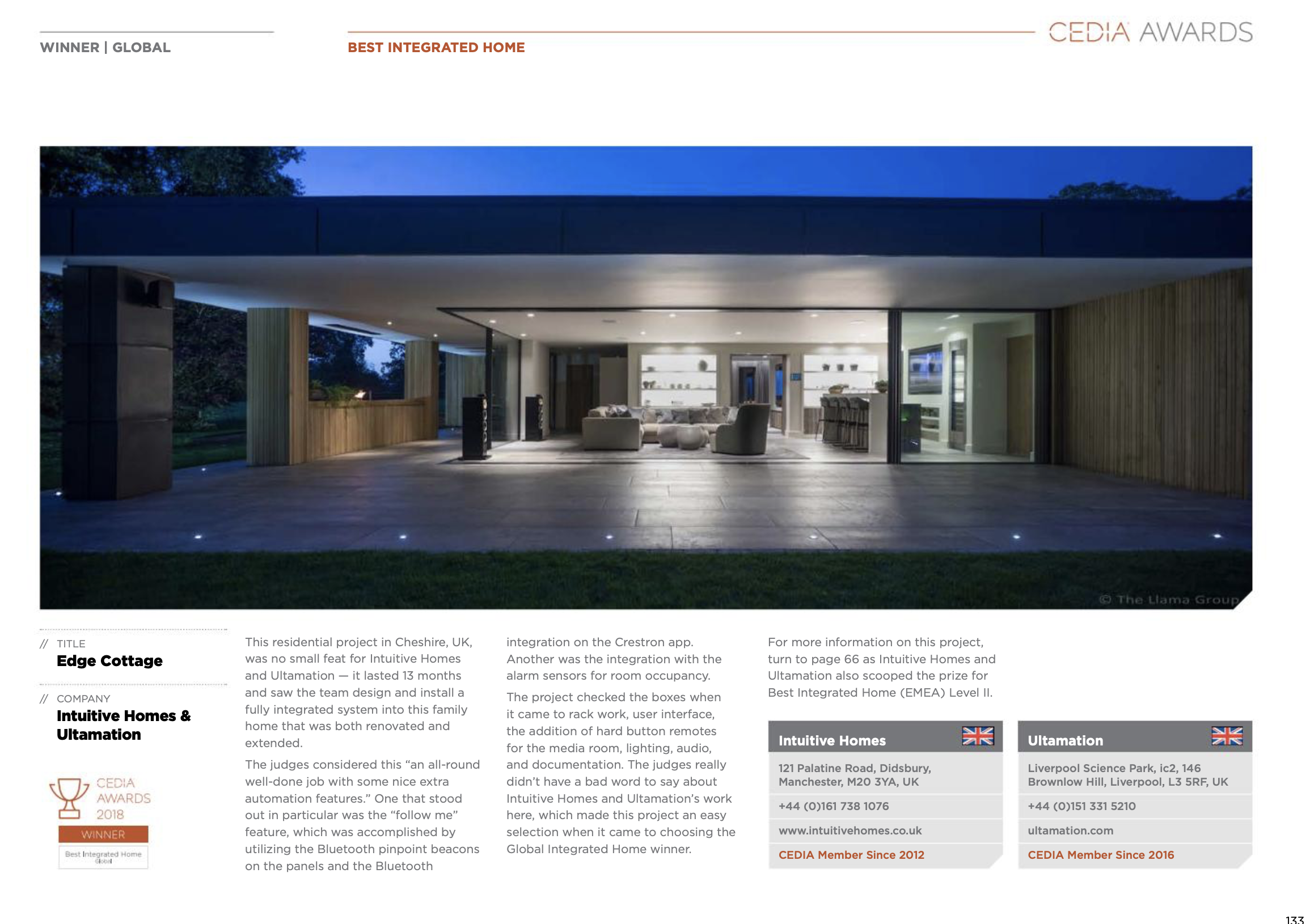 CEDIA 2018 winners — Intuitive Homes