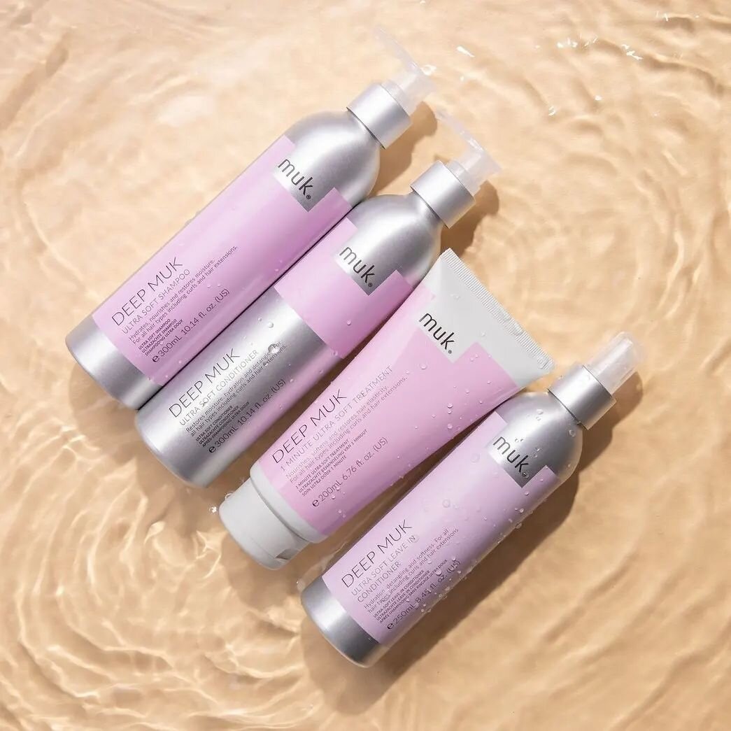 The best selling Deep Muk Range.
The ultimate hydrating range for all hair types! 
ULTRA SOFT results on the hair, ohhh and the fragrance 😍
Ask your stylist when you are in next! 
@mukhaircare_global
