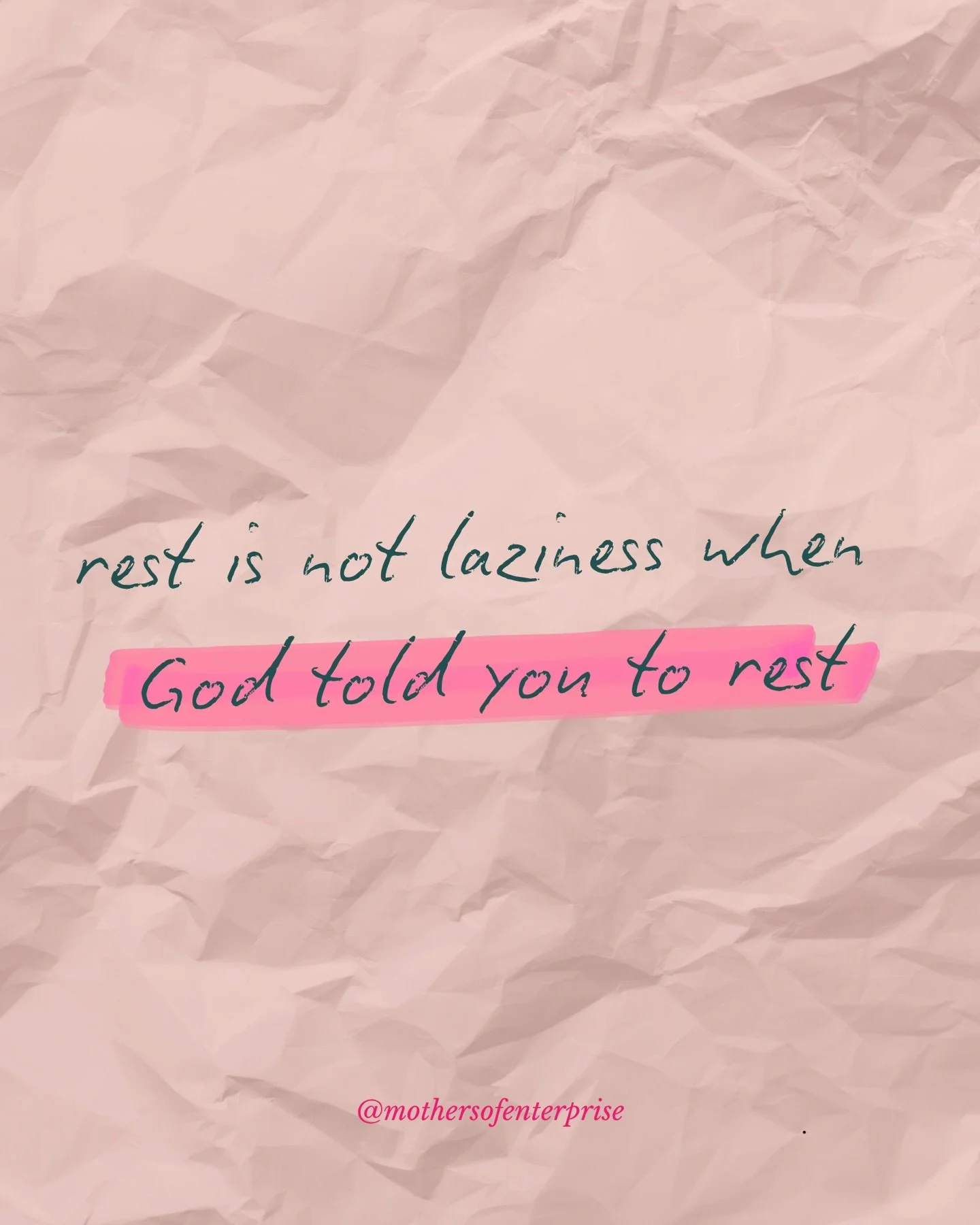 There&rsquo;s a version of productivity that has nothing to do with God and everything to do with proving something. 

It has no finish line. 

God built rest into creation before work. 

He called rest good. 

Ignoring it isn&rsquo;t discipline. 

I