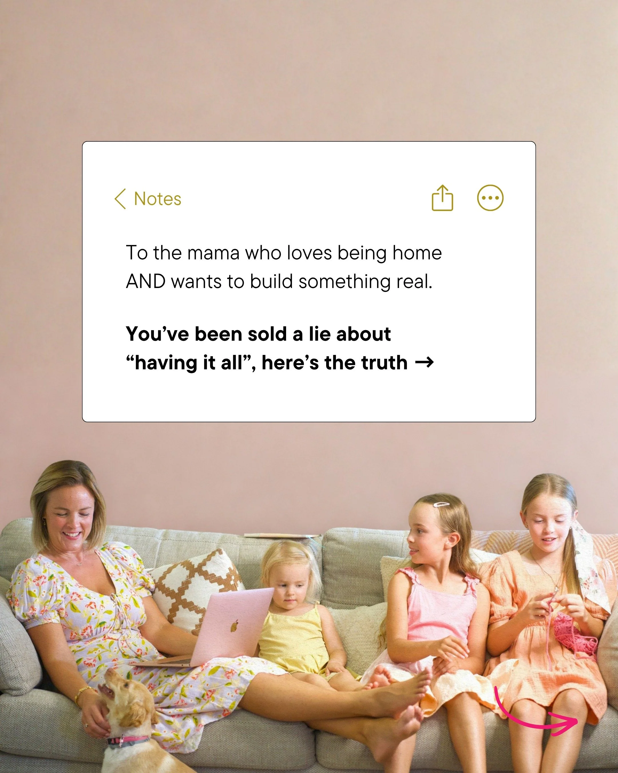 Somewhere along the way, someone decided that wanting to 'have it all' was greedy or leant too heavy into the dreaded hustle culture.

That if you truly loved your family, you'd put the business idea down. 

That if you truly had ambition, you'd even