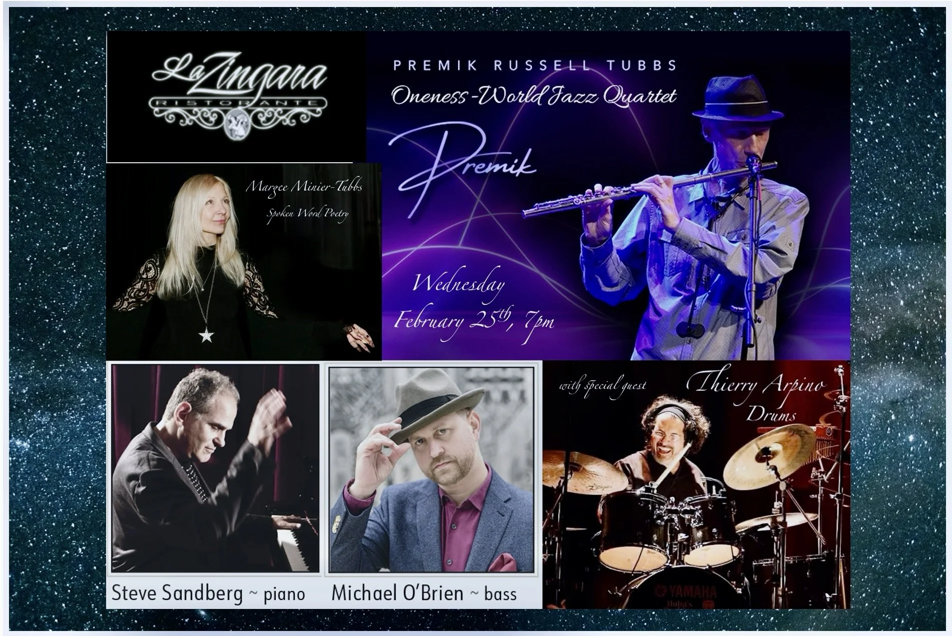 Premik Russell Tubbs' Oneness-World Jazz Fusion Quartet @La Zingara, Bethel, CT