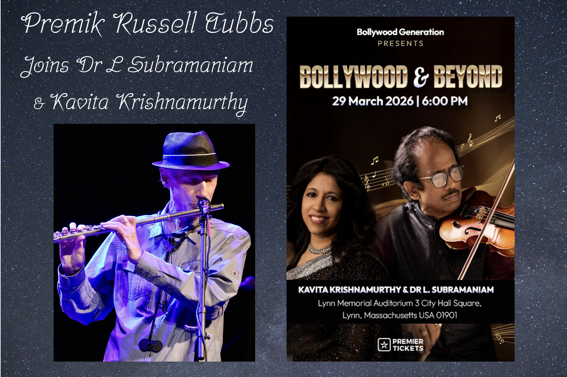 Premik Performs  Bollywood & Beyond with Kavita Krishnamurthy & Dr L Subramaniam