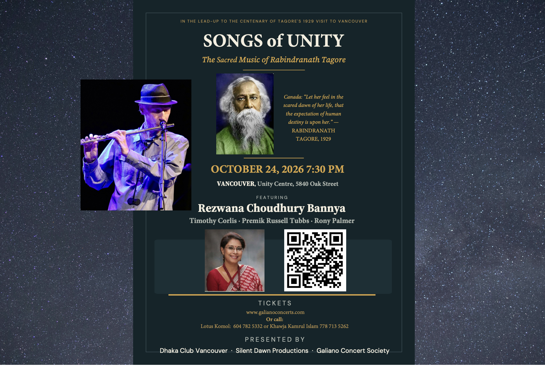 Songs Across Borders: Rabindranath Tagore's Vision for Canada, Reborn in Music featuring Premik Russell Tubbs