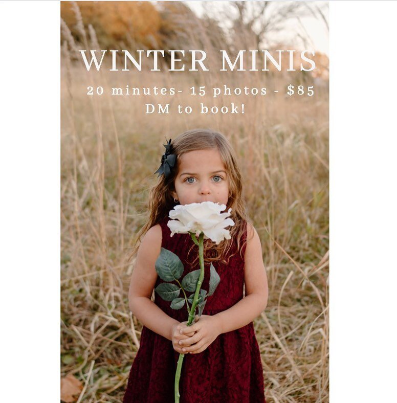 Winter minis are LIVE (and great if you're wanting photos for Christmas cards!) 🎄