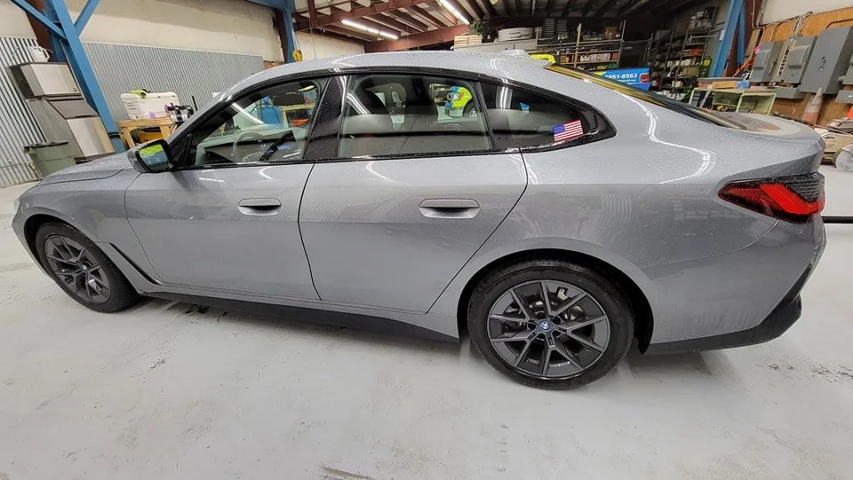 2023 BMW i4
Side and Back Windows Tinted with  SolarFX FXtreme3 Black Ceramic 20%
Before and after pics: