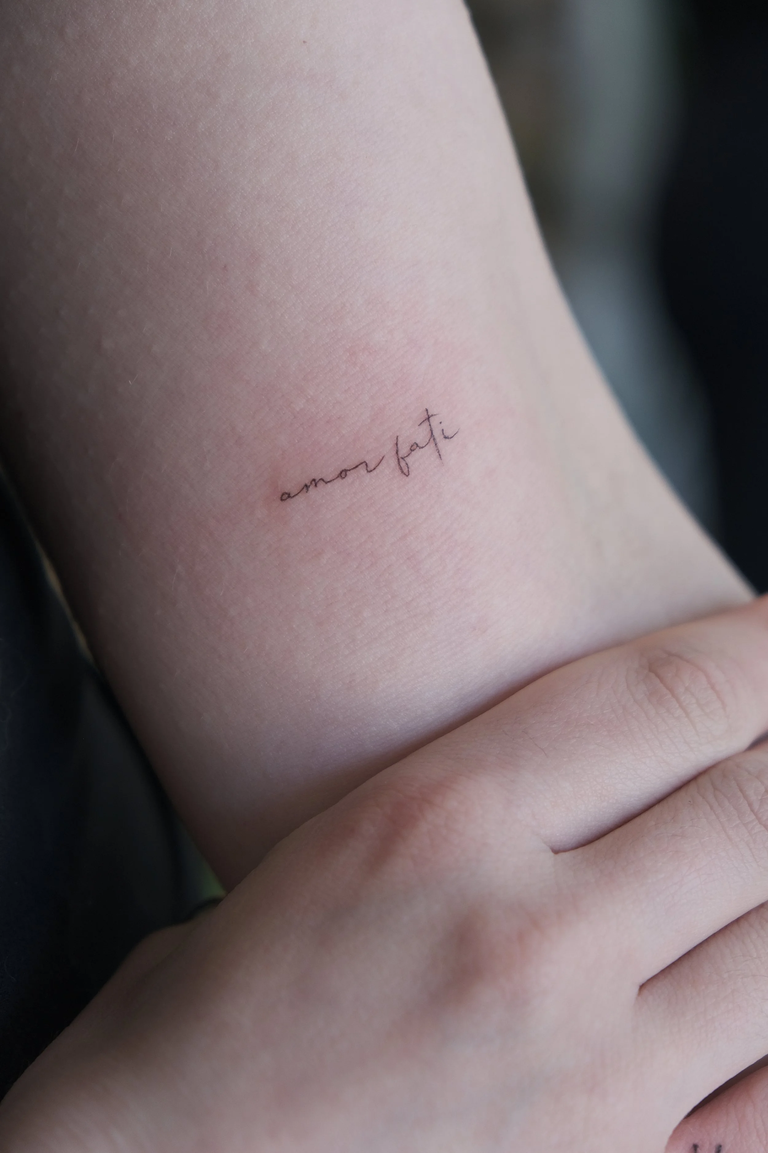 tiny font script tattoo
