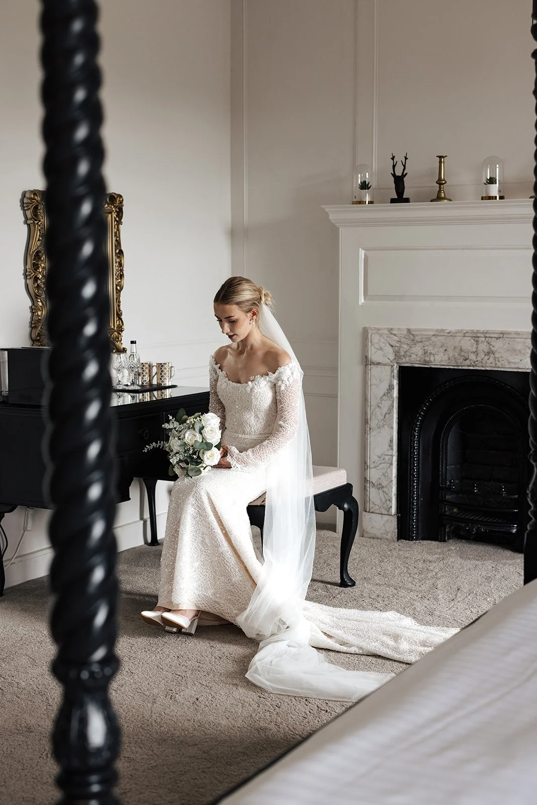 A bride portrait during her wedding morning.