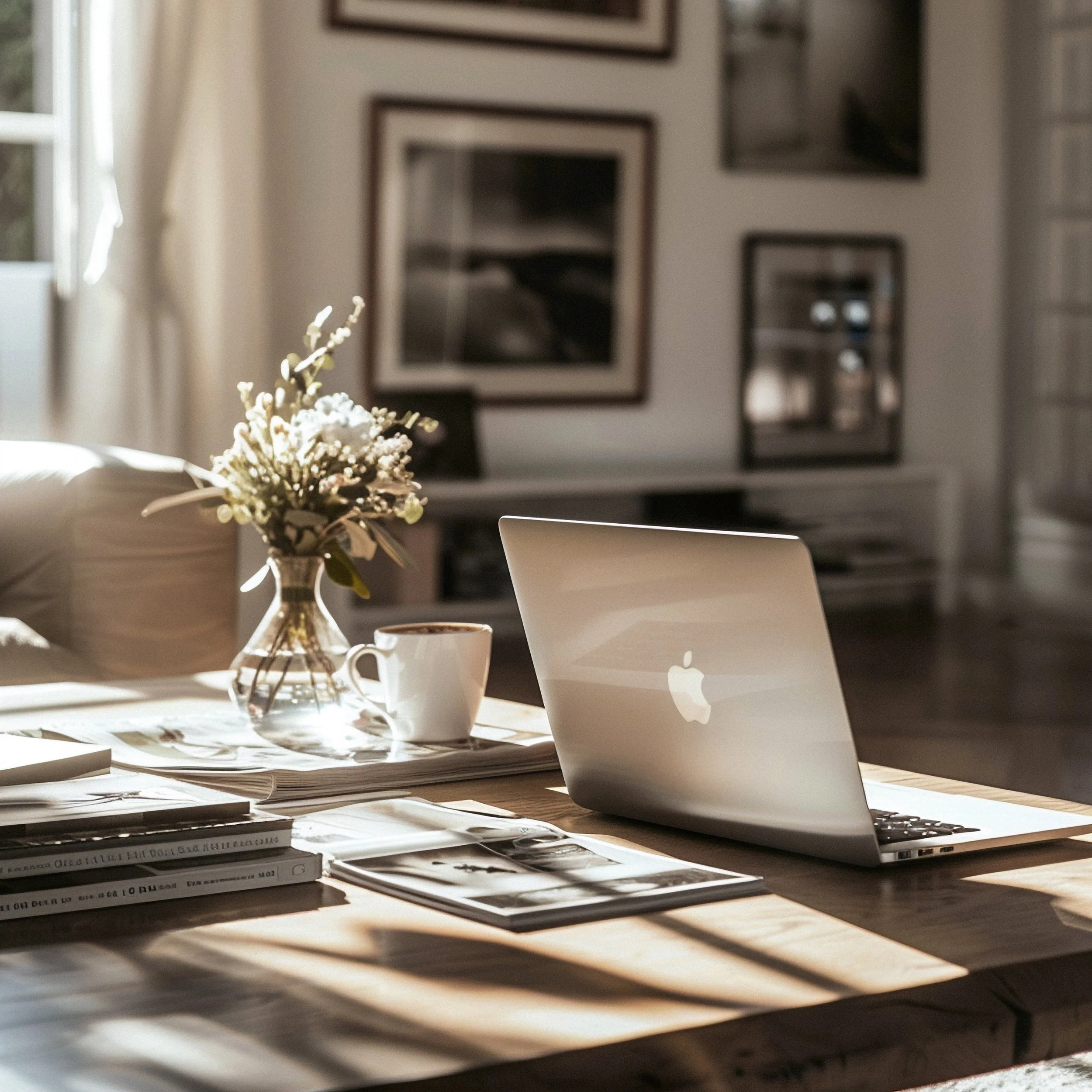 laptop in a photography studio