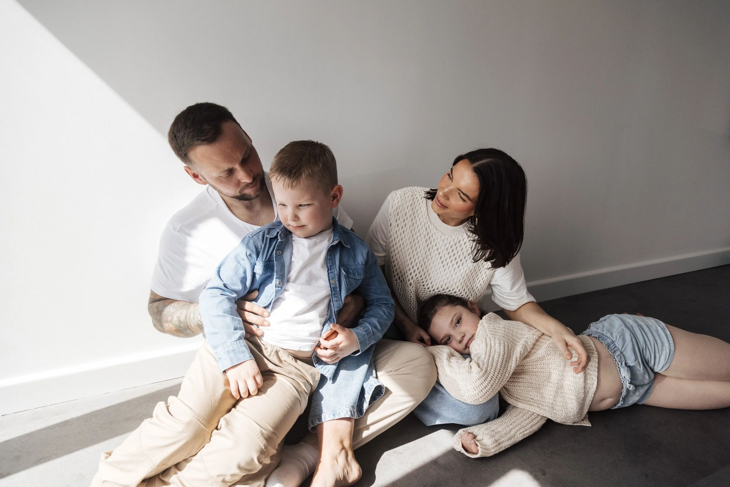 Photography studio in Plymouth Devon set up for a portrait photoshoot