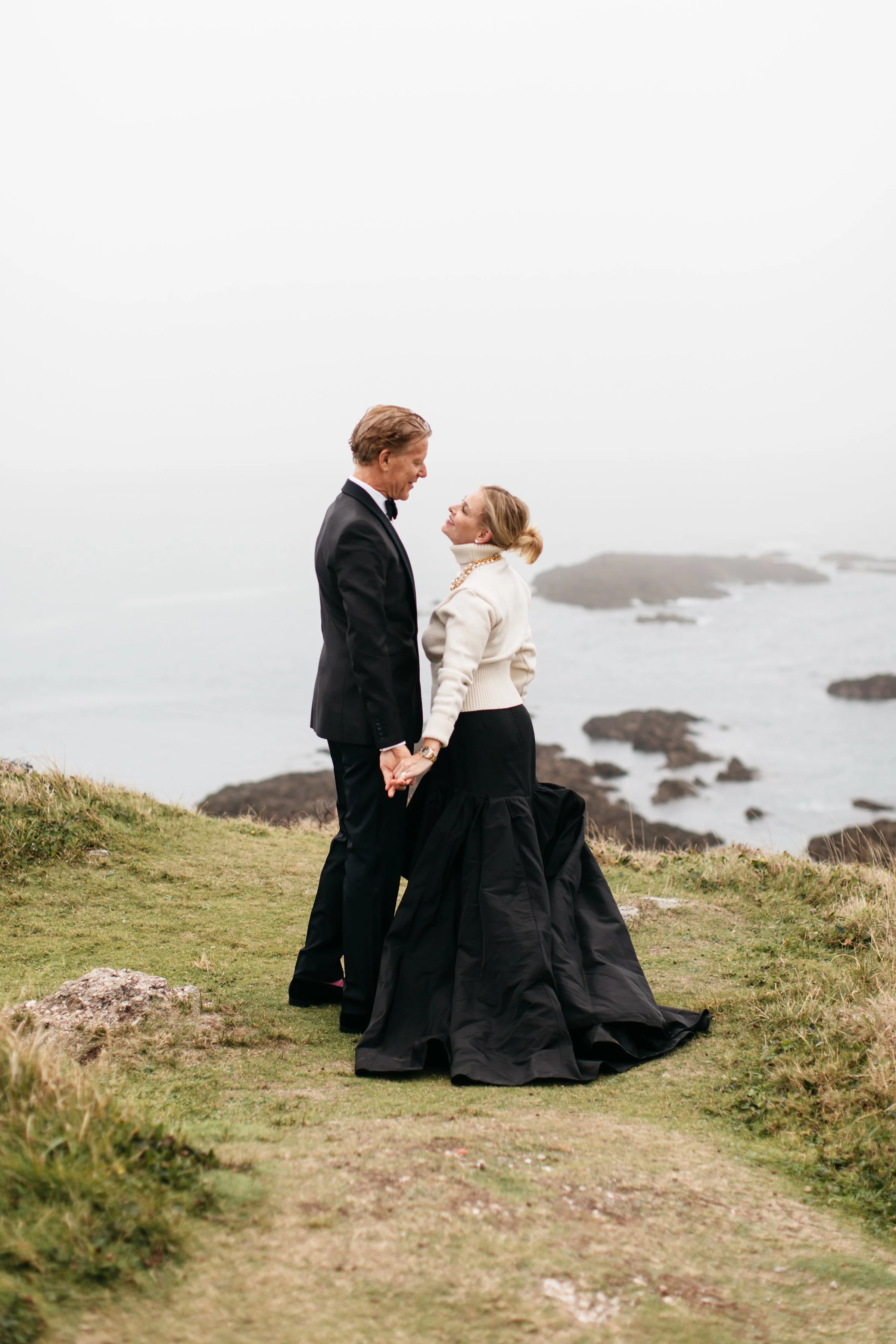 Couple photographed together on Burgh Island beach in Devon