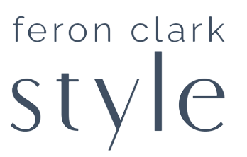 Feron Clark Style logo in gray text on a black background
