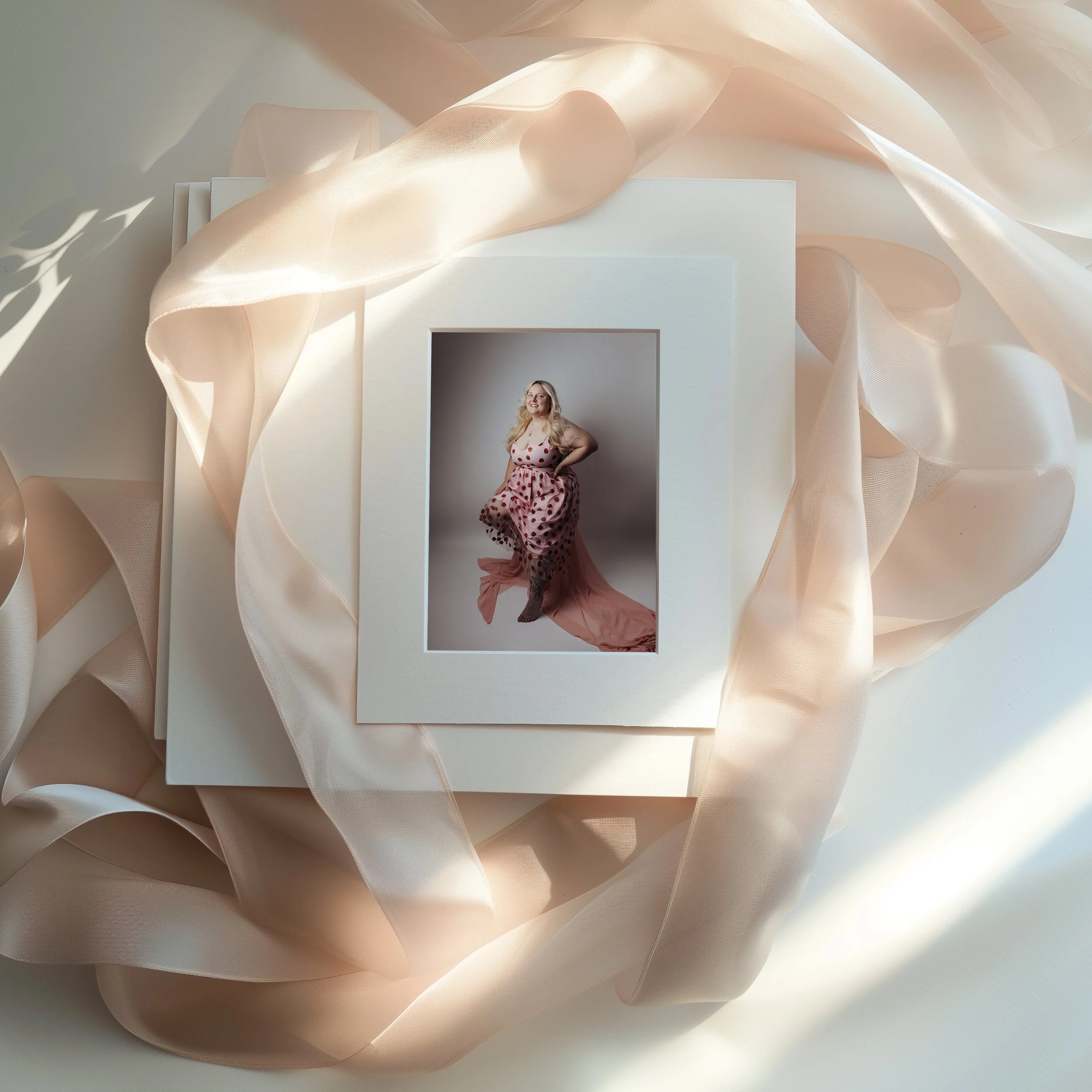 Print of a Woman posing confidently during an empowerment photography session in a Plymouth studio.