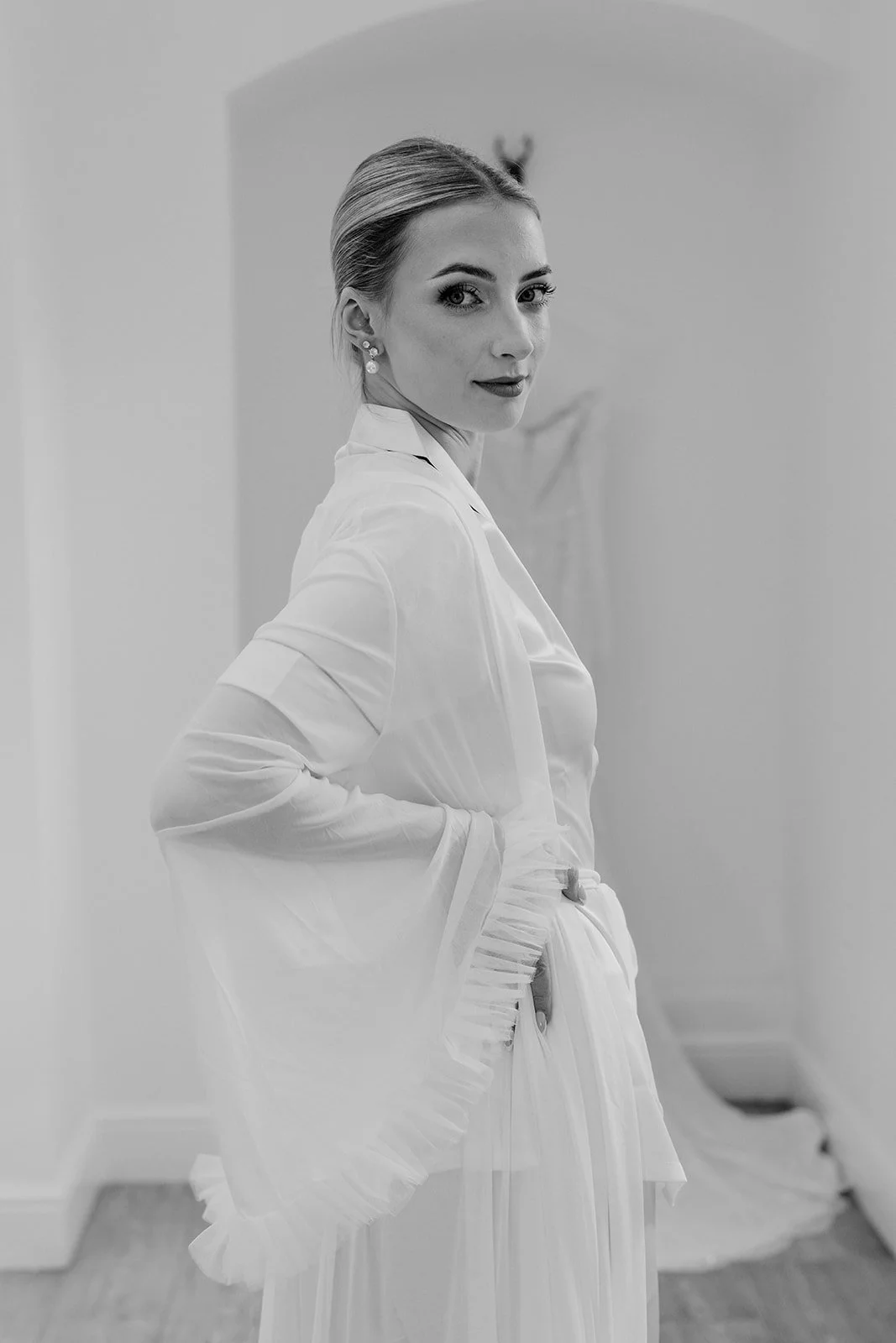A bride portrait during her wedding morning.