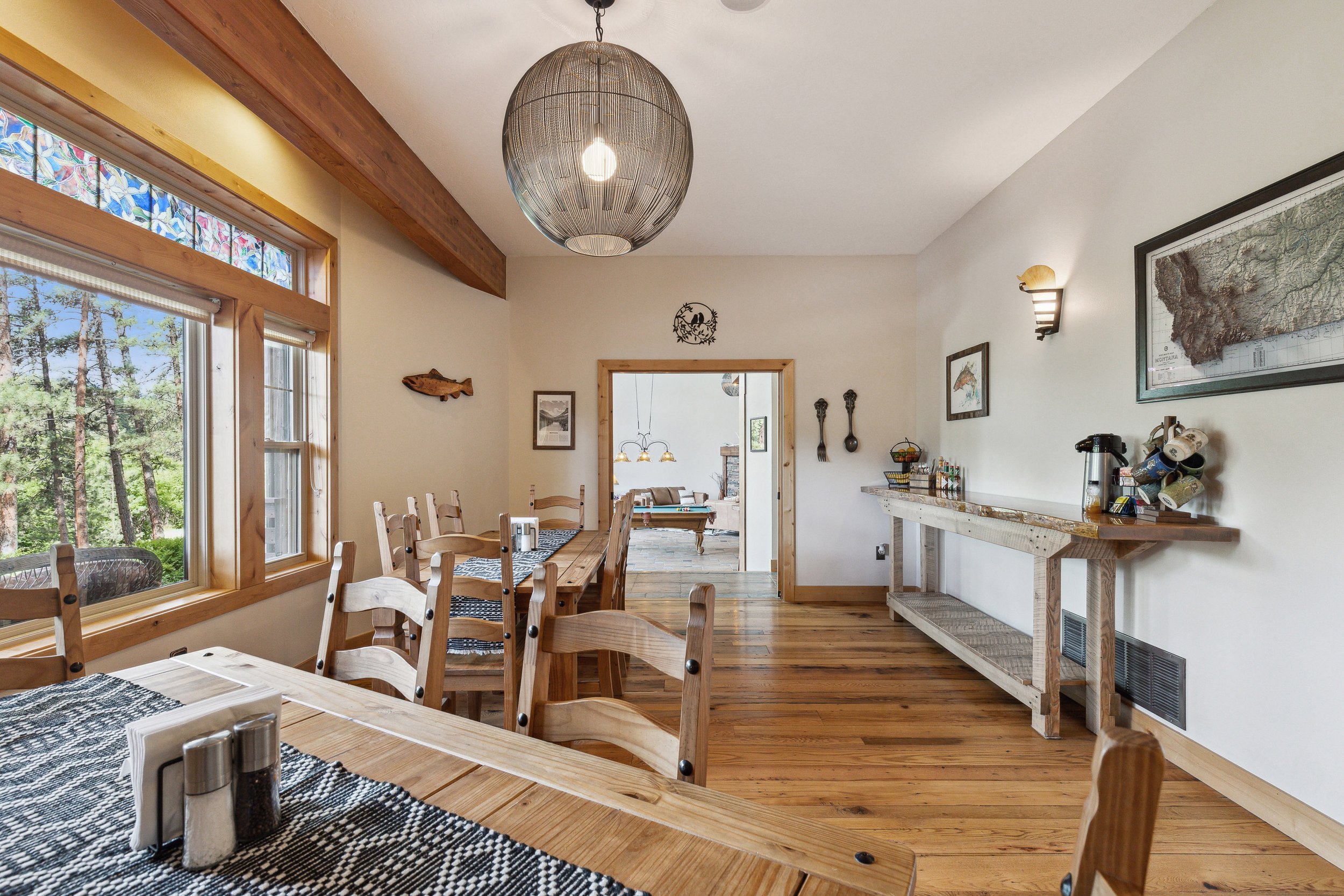 The Lodge at Forest Grove | Missoula Montana Fly Fishing Lodge | Dining room where guests enjoy all inclusive breakfast and dinner from professional chef.jpeg
