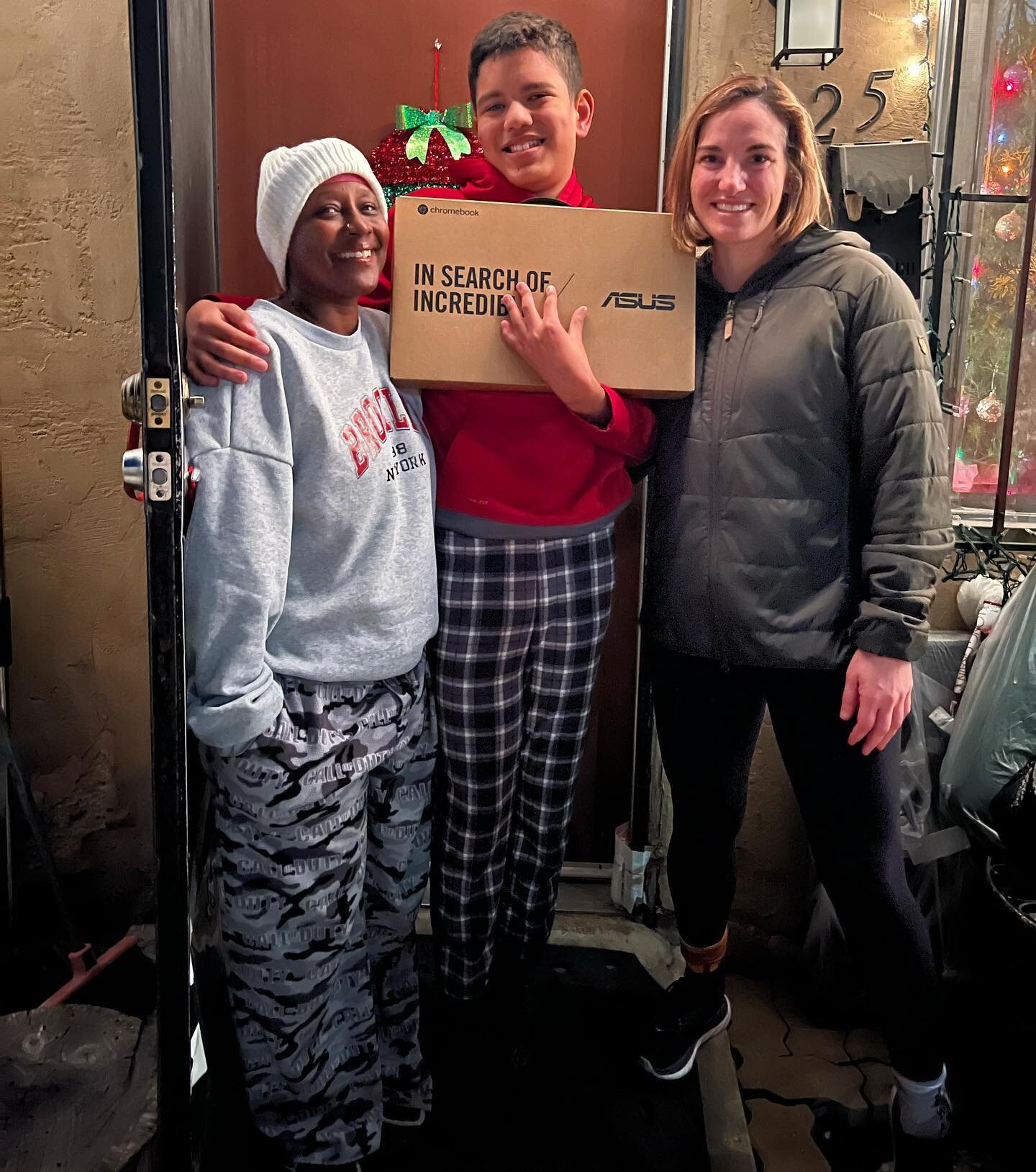 AllTru delivers the first of many laptops to a young man, Josh, who lives two doors down from the sisters of Captain Jenny Moreno. Let us live fully and in service to others. Happy Holidays from the AllTru family to yours. #equalopportunityforall #ti