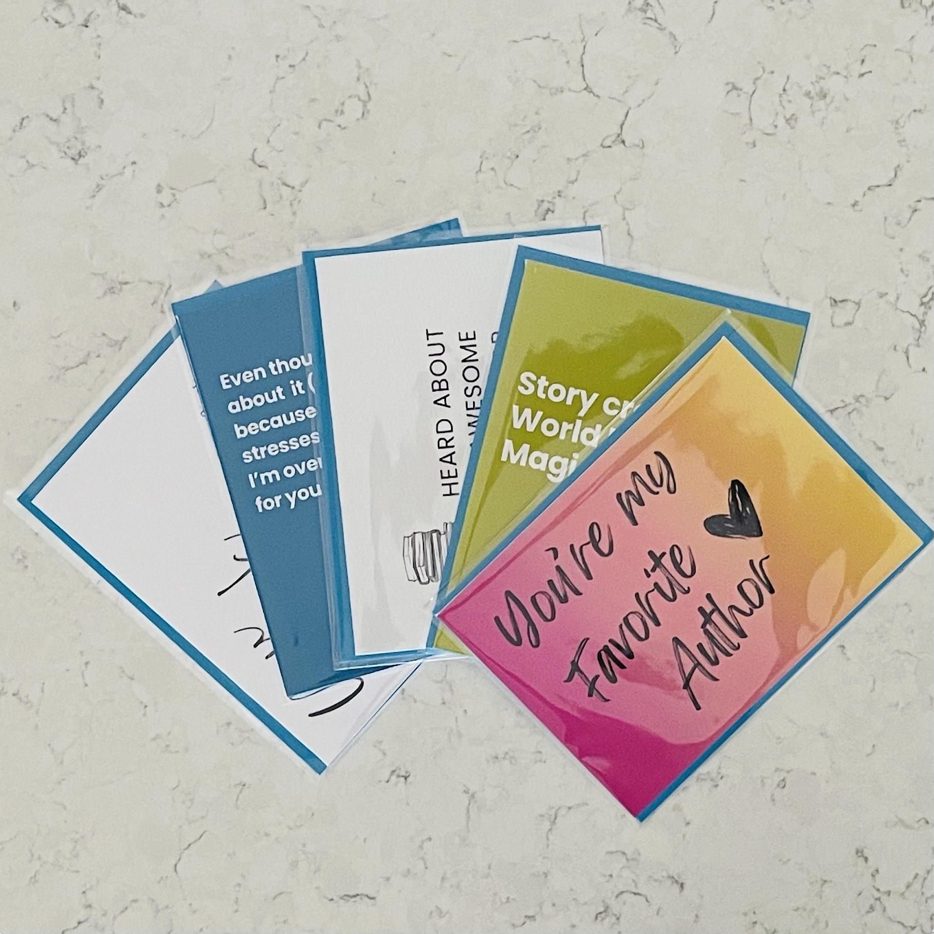 Five-pack of Author Greeting Cards