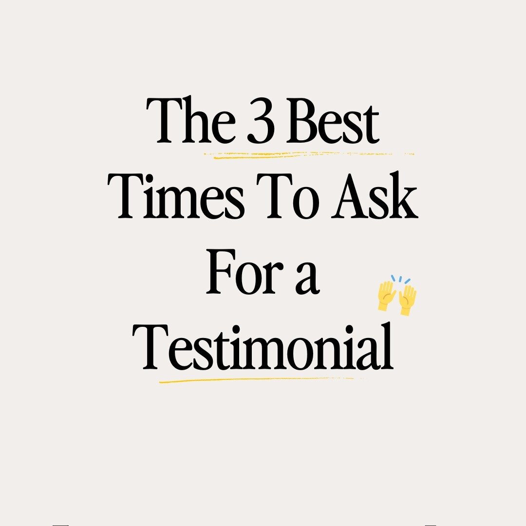 Testimonials are one of the best ways to build up trust with your audience and potential clients. There's a right and a wrong time to ask, so nailing down the best time will yield the best testimonials. That's step 1. Step 2 is having them say the ri