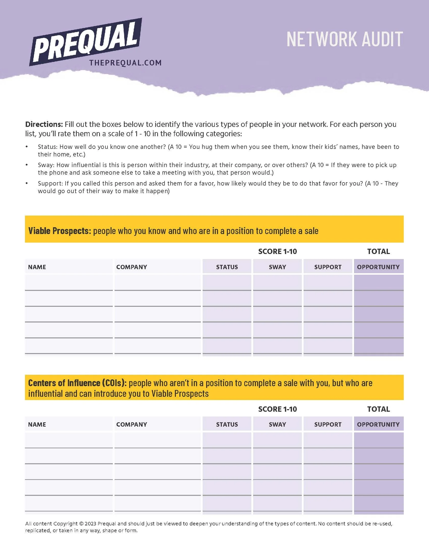 Network Audit Worksheet