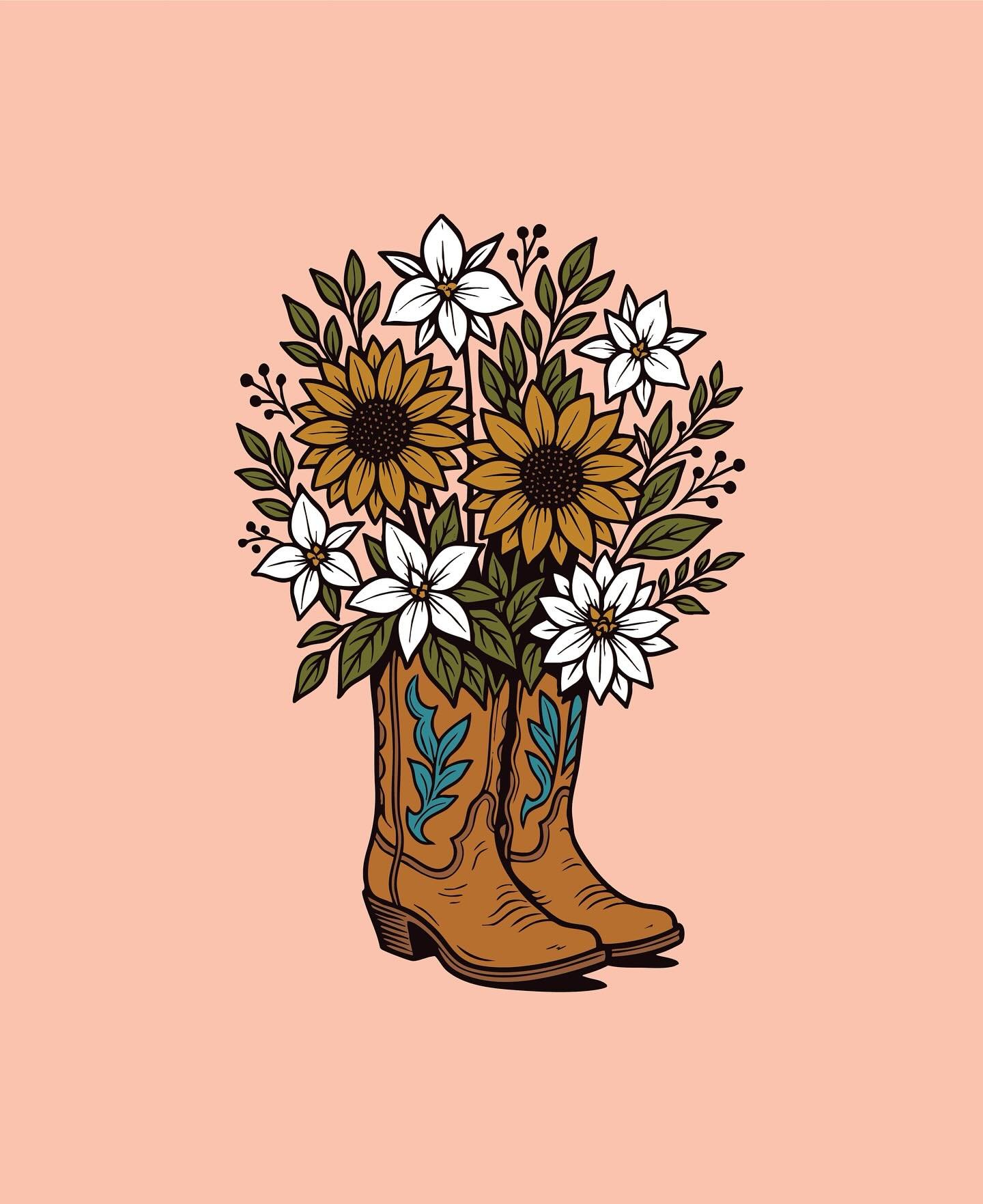 Keeping things a little bit country over here - some more fun merch graphics in the works. Happy Friday y&rsquo;all! 🤠
.
.
.
.
.
#SupportYouLocalFarmer
#SupportFarmers
#MerchDesign
#CowboyBoots
#KeepItCountry
#Illustration
#Farmlife