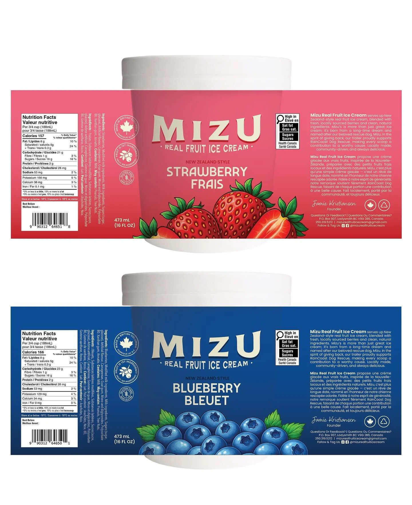 Super proud of this custom packaging design for @mizurealfruiticecream 🍓🍋🍒

Jamie, the owner and creative heart behind Mizu, reached out with the exciting news that she&rsquo;s expanding her line from her local food truck into retail (announcement