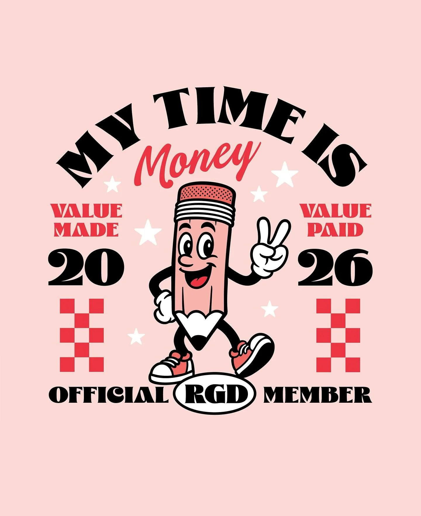 For the 2026 @rgdcanada Sticker, I wanted to make something that felt a little unexpected&mdash;something that designers would smile at when it showed up in the mail. The result is a retro pencil mascot (designer) who is equal parts friendly and self
